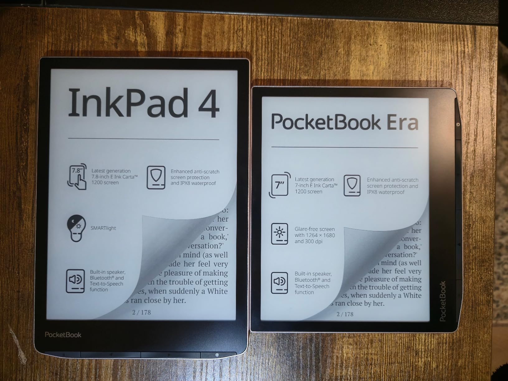 PocketBook InkPad 4 | Eye-Friendly Audio & E-Book Reader | Large 7.8ʺ E-Ink Display | Anti-Scratch Protection | Text-to-Speech Function | Bluetooth® | Built-in Speaker | SMARTlight | IPX8 Waterproof customer photo 2