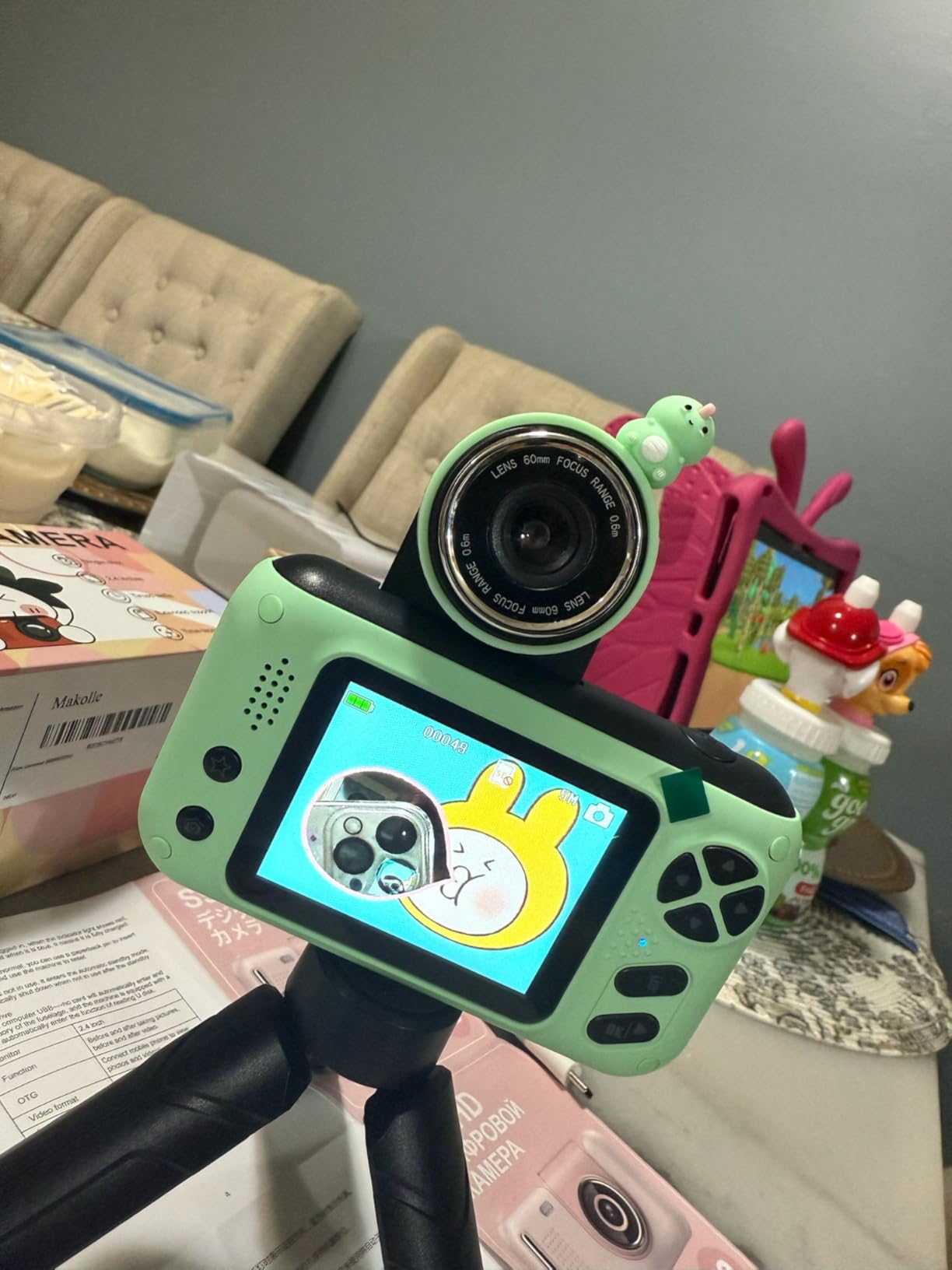 Makolle Kids Camera Toys for Girls 3-12 Year Old,HD Digital Video Camcorder Camera with Tripod,Children Chritmas Birthday Gift with SD Card-Pink customer photo 2