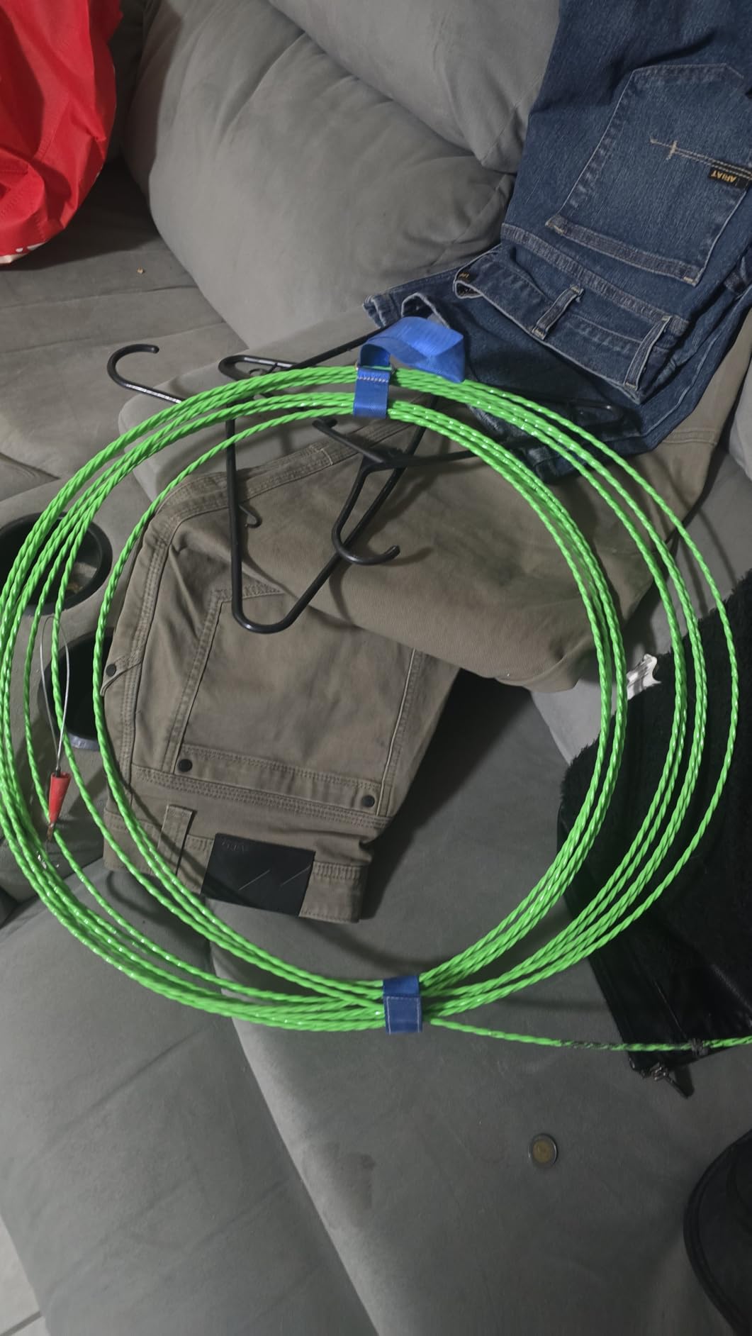 Fish Tape Wire Puller Through Wall Wire Threader Fish plus Fish Cable Fastener with Steel rope 32FT(4mm 10M) customer photo 2