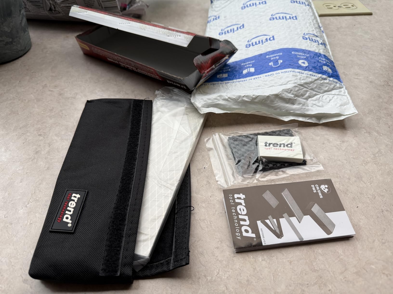 Trend New Diamond Sharpening Stone Kit, 8 x 3 Inch Double Sided (300/1000 Grit) Bench Stone with Pouch, Cleaning Block & Non-Slip Mat, DWS/CP8/FC/A customer photo 1