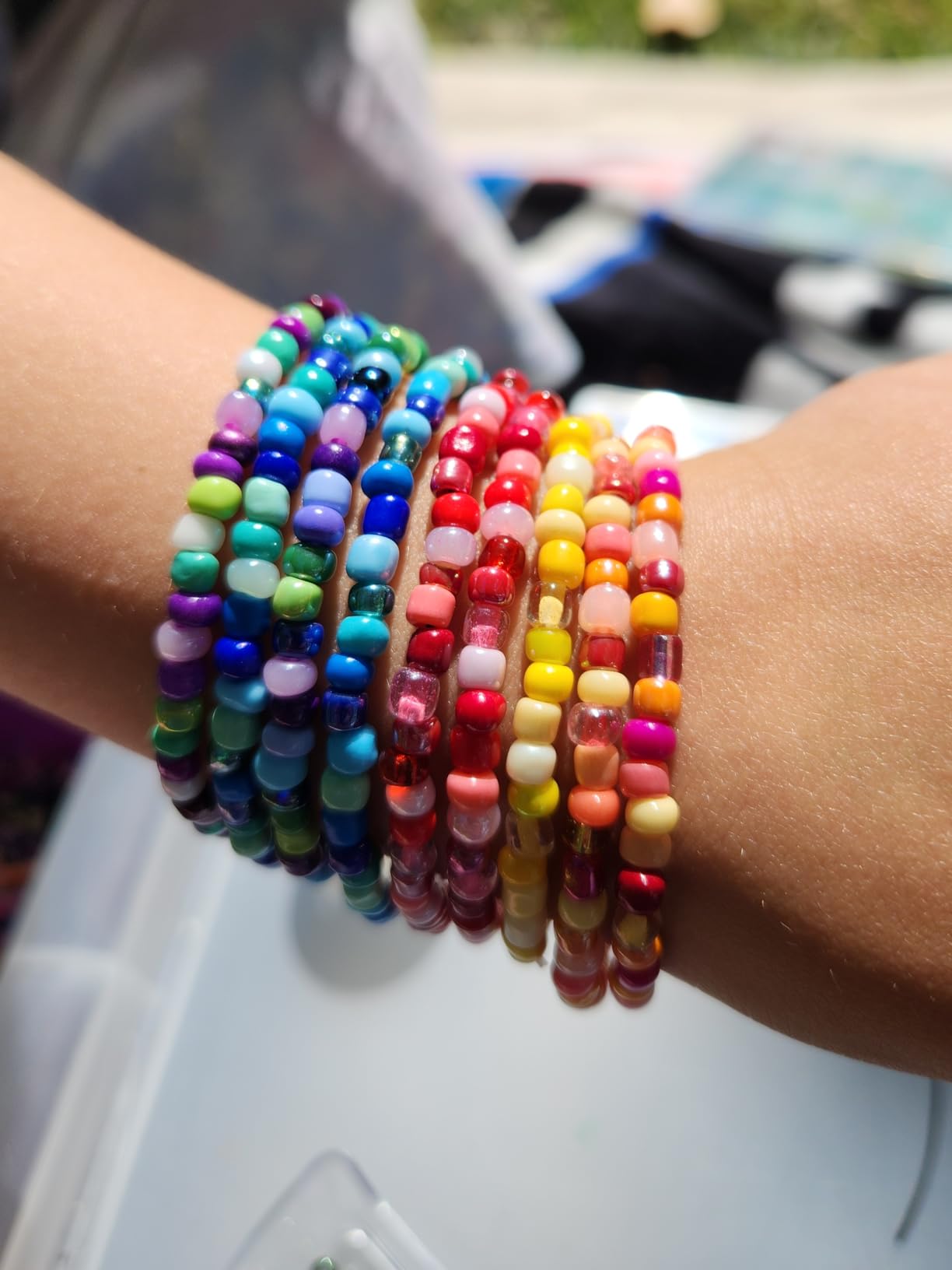 Quefe 120 Colors 36000pcs 3mm Glass Seed Beads Kit for Jewelry Making customer photo 1