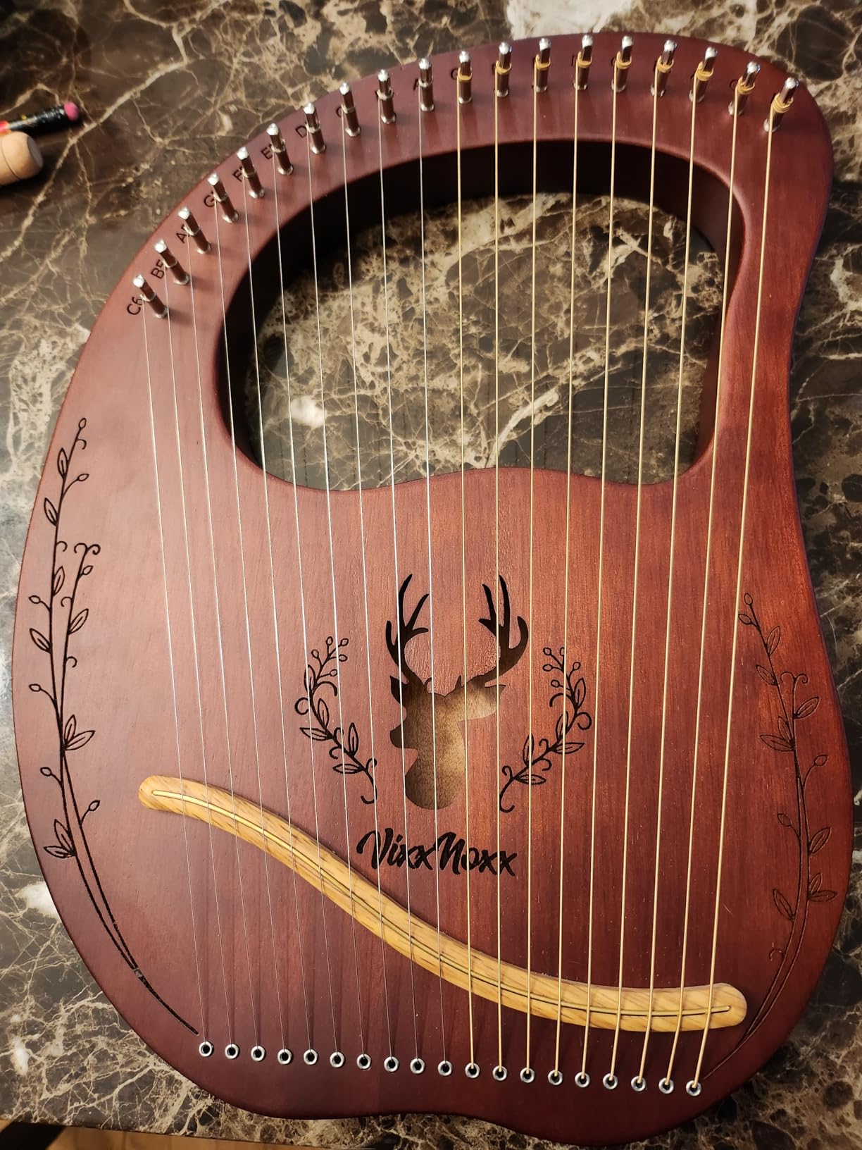 Lyre Harp, 19-String Mahogany Lyra Harp Kit for Beginners Adults customer photo 1