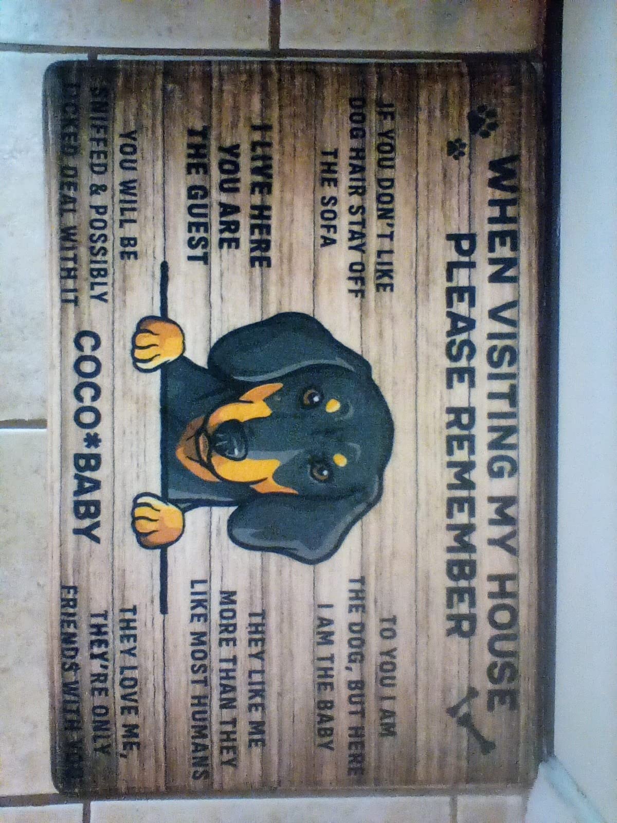 Personalized No Need to Knock Doormat - Custom Pet Photo & Name, Funny Welcome Mat, Entrance Mat, Dog Dad/Mom Gift, Housewarming Gift for Pet Lovers customer photo 2