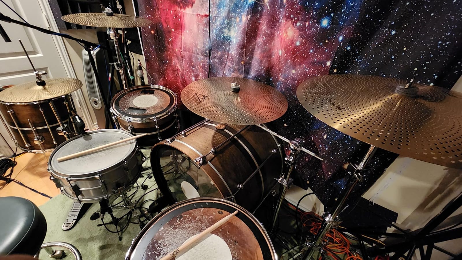 EASTROCK 5 Pieces Low Volume Cymbal Pack with Cymbal Bag and Felts,Silver customer photo 2