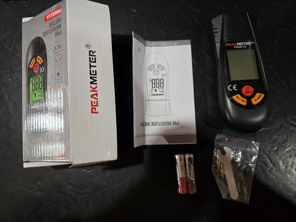 Wood Moisture Meter, with Battery and LCD Display, Suitable for Quick Determination of Moisture Content of Many Types of logs, Paper, Plywood, Plaster Walls, Floor coverings, etc. customer photo 2