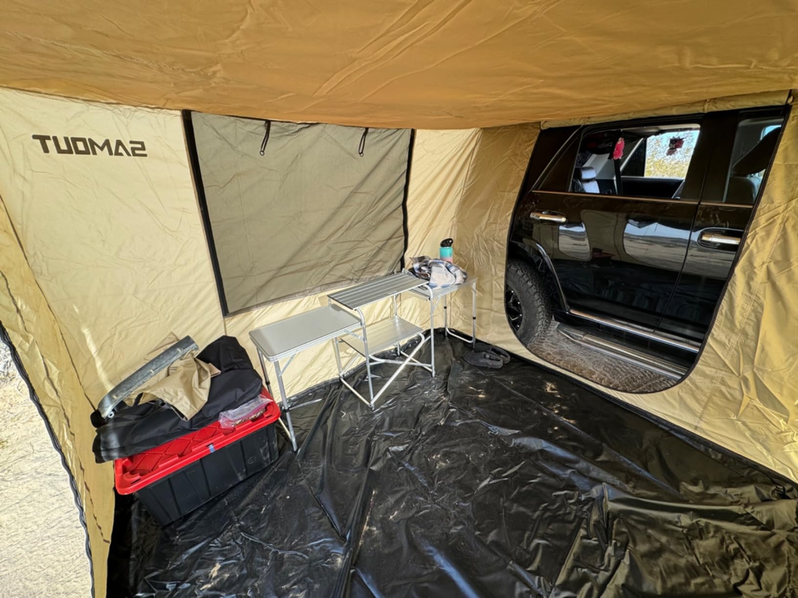 SAMOUT Vehicle Awning Room 6.6' x 8.2' Rip-Stop 420D Oxford Side Awning With PVC Floor, Waterproof & Wind Resistance, Easy Setup Design (Room Only) customer photo 2