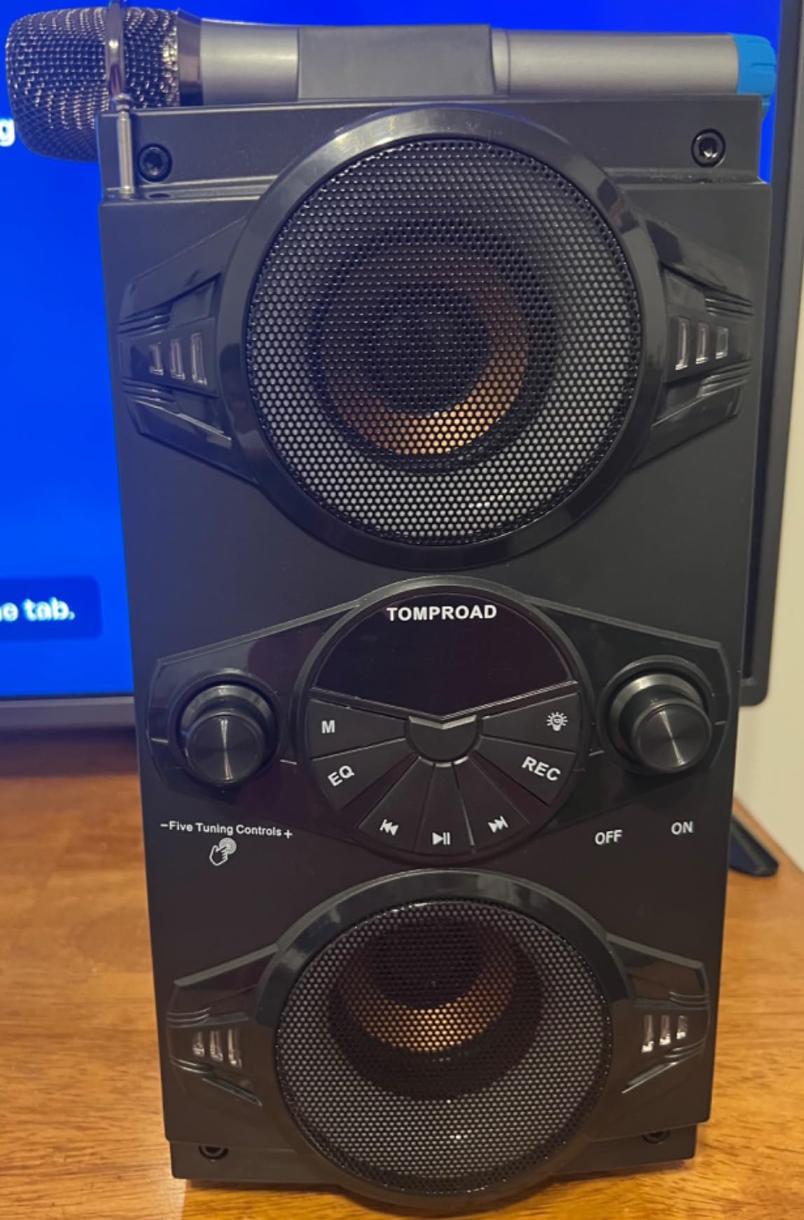 Bluetooth Speakers, 60W Portable Wireless Loud Outdoor Home Party Bluetooth Speaker with Subwoofer, FM Radio, LED Colorful Lights, Microphone, Remote and Big Powerful Stereo Deep Bass Sound Boombox customer photo 1