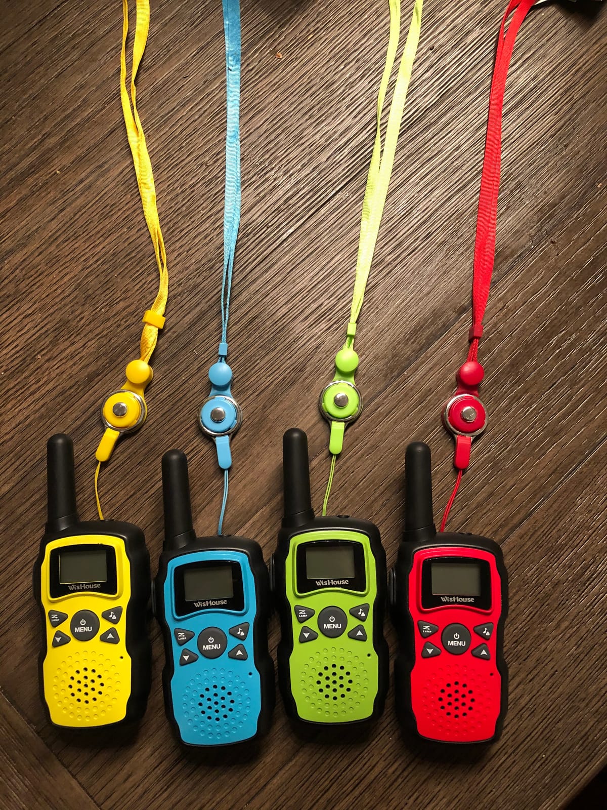 Wishouse Walkie Talkies Rechargeable for Kids Adults Long Range,Xmas Birthday Gift for Boys Girls 3 4 5 6 7 8 9 10 Year Old,Hiking Camping Gear Games Ideas Toys with Flashlight,VOX,Easy to Use 4 Pack customer photo 1