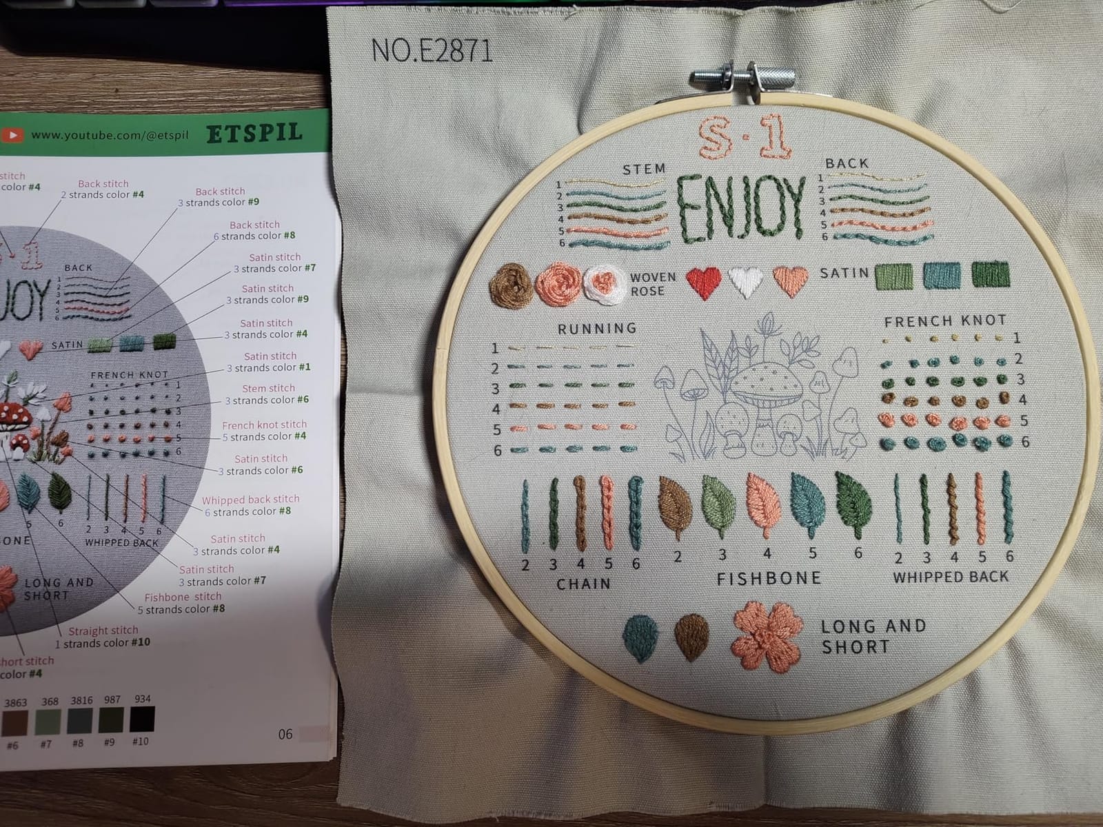 ETSPIL Embroidery Kit for Adults, 2 Hoops, 4K Slow-Mo, Pre-Printed Patterns customer photo 2