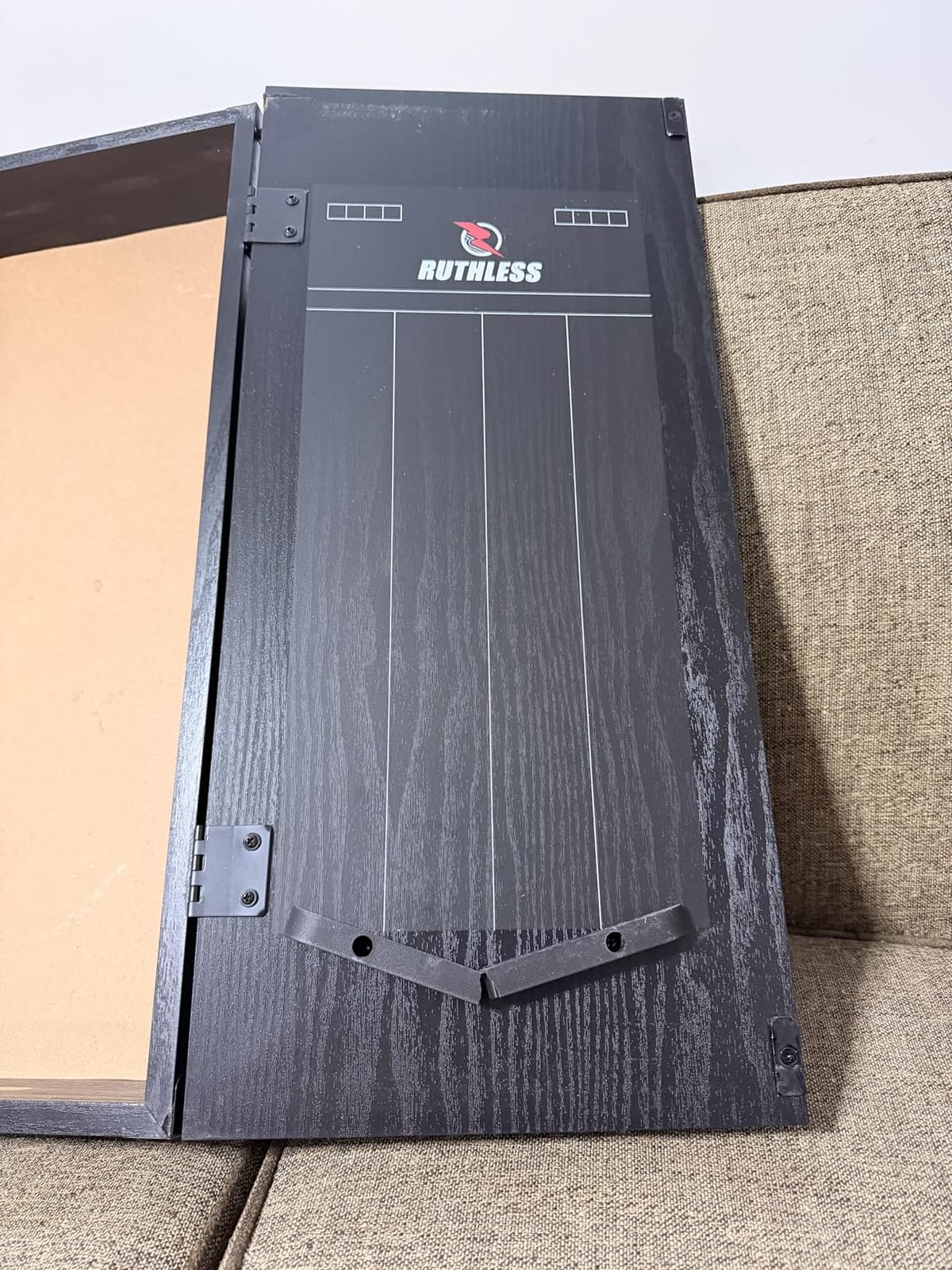 Ruthless Home Darts Centre with or Without LED Light Options | Home Dart Board Centre Including Cabinet, Dartboard and 2 Sets of Darts. customer photo 1