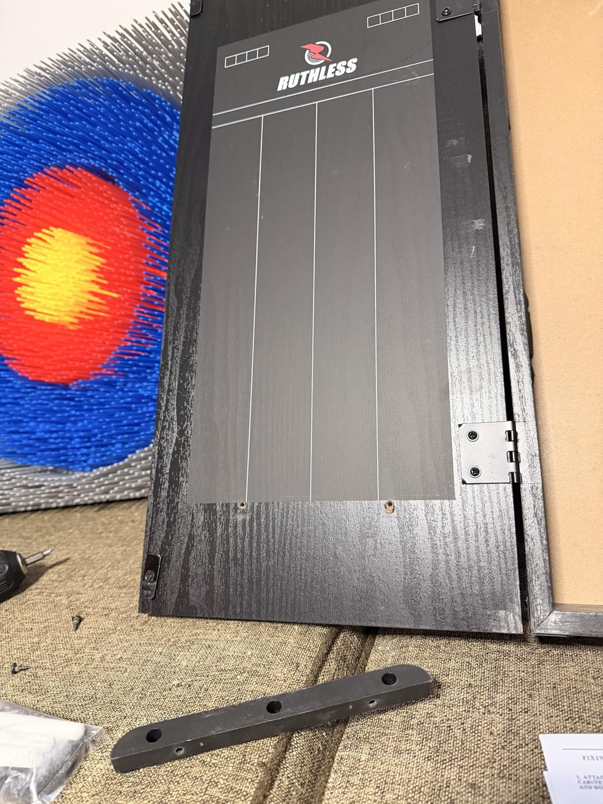 Ruthless Home Darts Centre with or Without LED Light Options | Home Dart Board Centre Including Cabinet, Dartboard and 2 Sets of Darts. customer photo 2