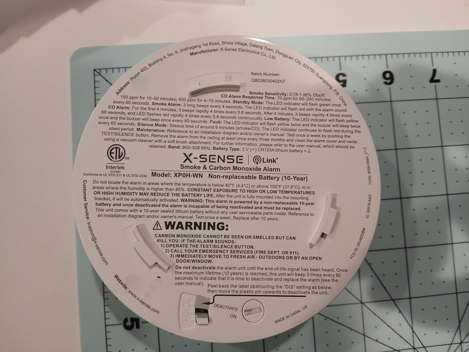 X-Sense Wireless Combination Smoke and CO Detector, XP0H-WN, 3-Pack | 10-Year Sealed Battery (Not Hardwired), Interconnected Alerts, Large 5.7-inch Bracket, UL 217 & UL 2034 Certified customer photo 2