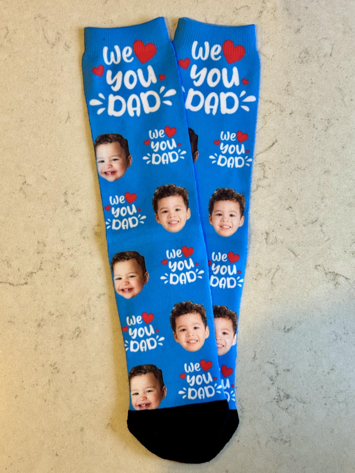 Artsadd Custom Face Socks for Dad Fathers Day Gift Novelty Personalized Photo Pet Socks Customized Crew Sock -Made In USA customer photo 2