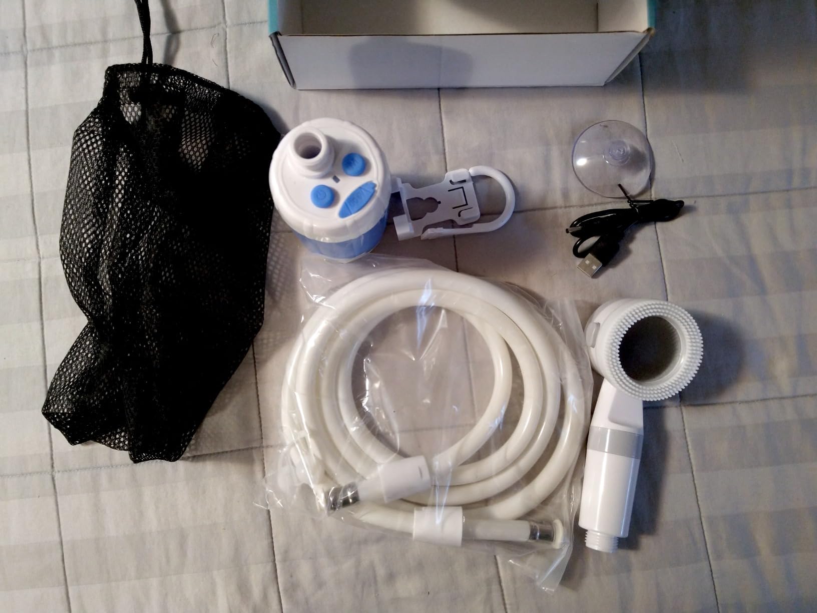 Portable Camping Shower Pump - Rechargeable Outdoor Shower Head Sprayer, Pumps Water from Bucket. Experience Refreshment Anywhere, Perfect for Camping, Hiking, Travel, Car Washing & Pet Cleaning customer photo 2