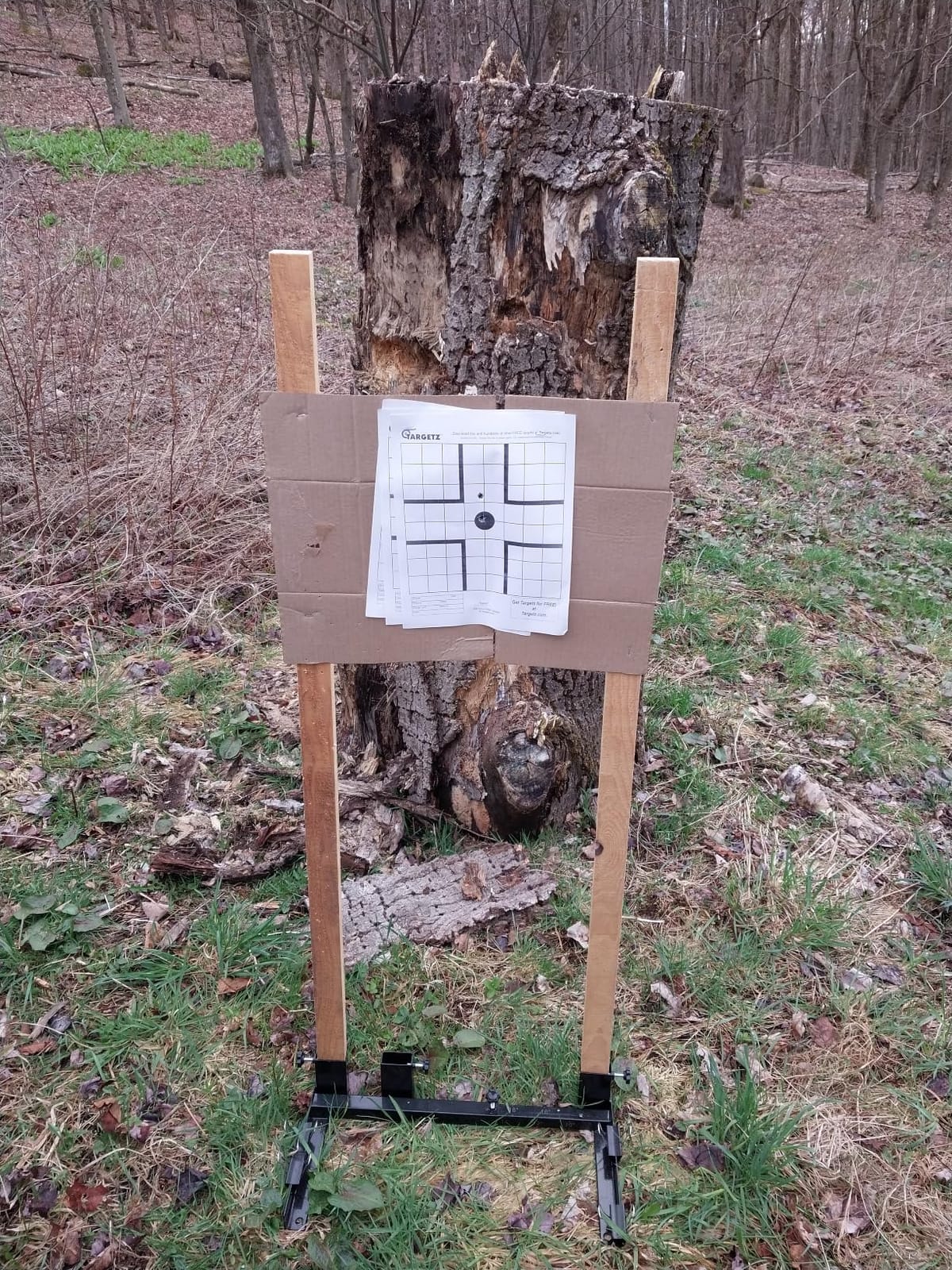 Steel Target Stand Base for Paper Silhouette Shooting Targets, 8” - 24” Adjustable Width, USPSA/IPSC - IDPA Practice, Includes Cardboard Targets for Shooting customer photo 2
