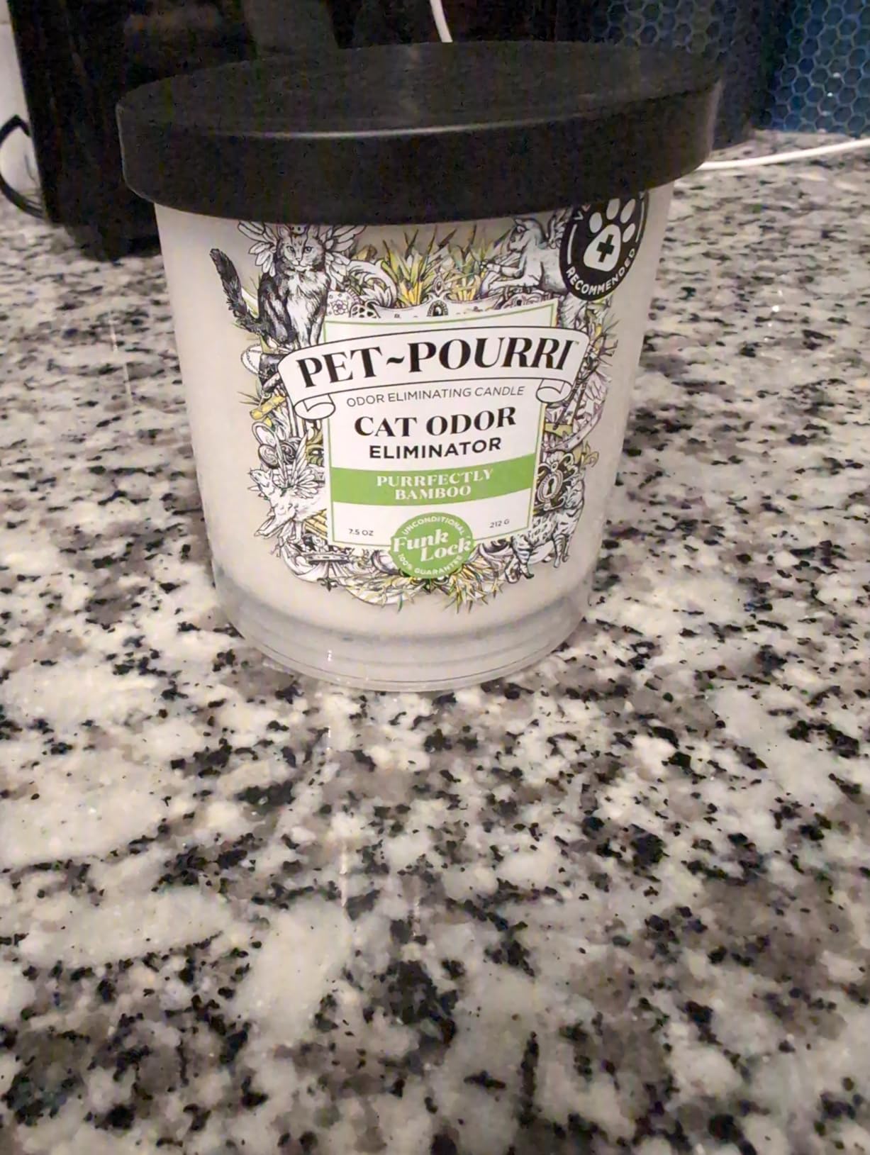 Pet-Pourri Cat Deodorizer Candle, Purrfectly Bamboo, 7.5 Oz | Cat Safe Plant Based Ingredients & Wax, Vet Approved, Aromatherapy & Air Freshener for Kitty Odor, Bamboo, Jasmine & Pear customer photo 1