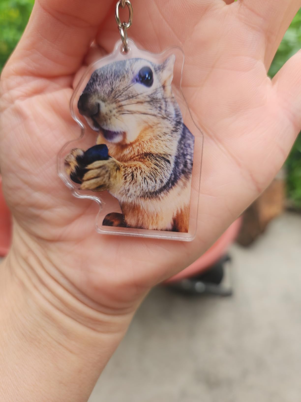 Personalized Photo Dog Cat Acrylic Keychain Custom Backpack Keyring Gift customer photo 1