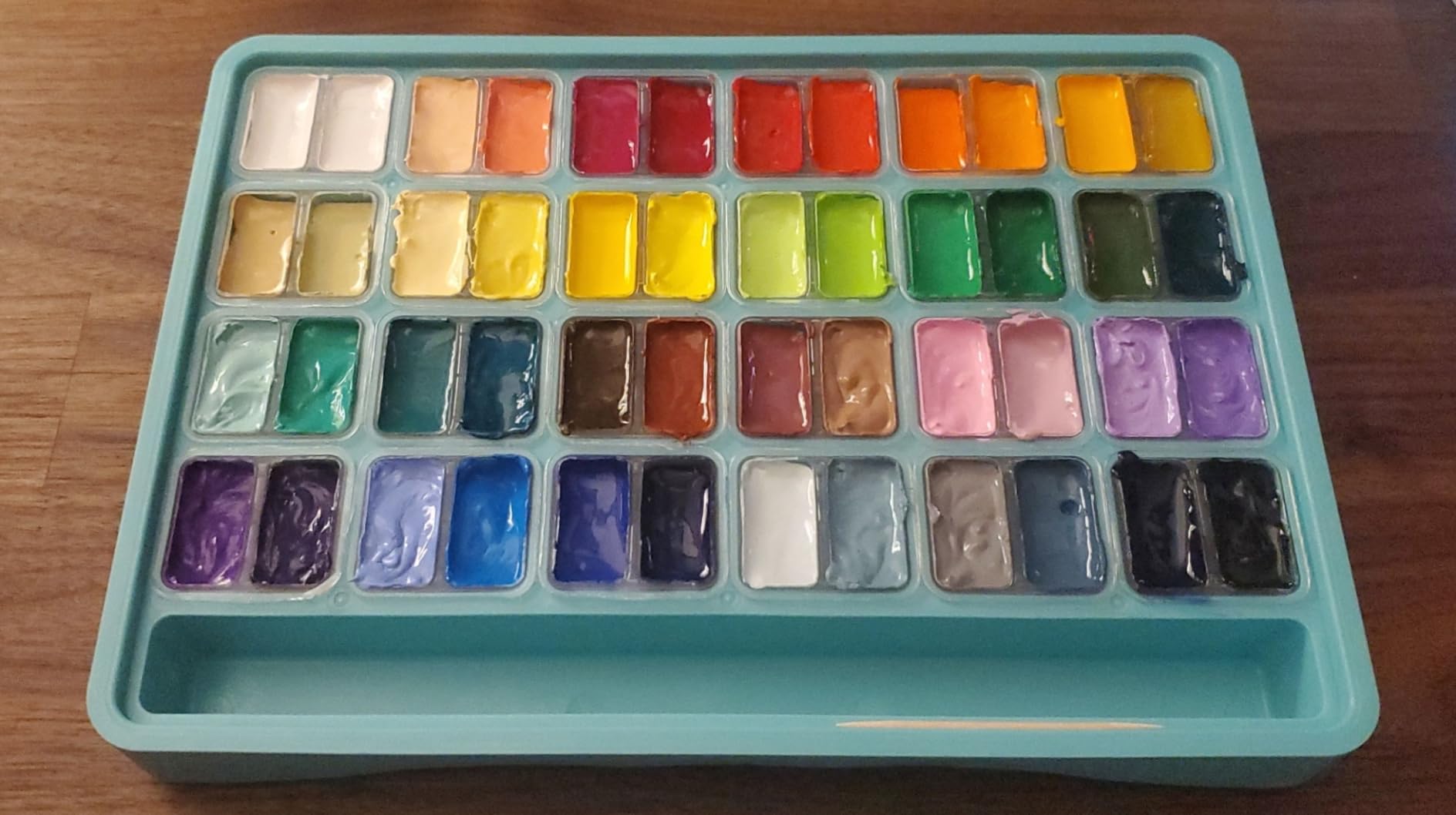HIMI Twin Cup Jelly Gouache Paint Set, 112 Colors 12g, Jelly Cup Design, Gouache Paint Non Toxic for Canvas and Paper, Art Supplies for Professionals and Beginner (Ice Blue) customer photo 2