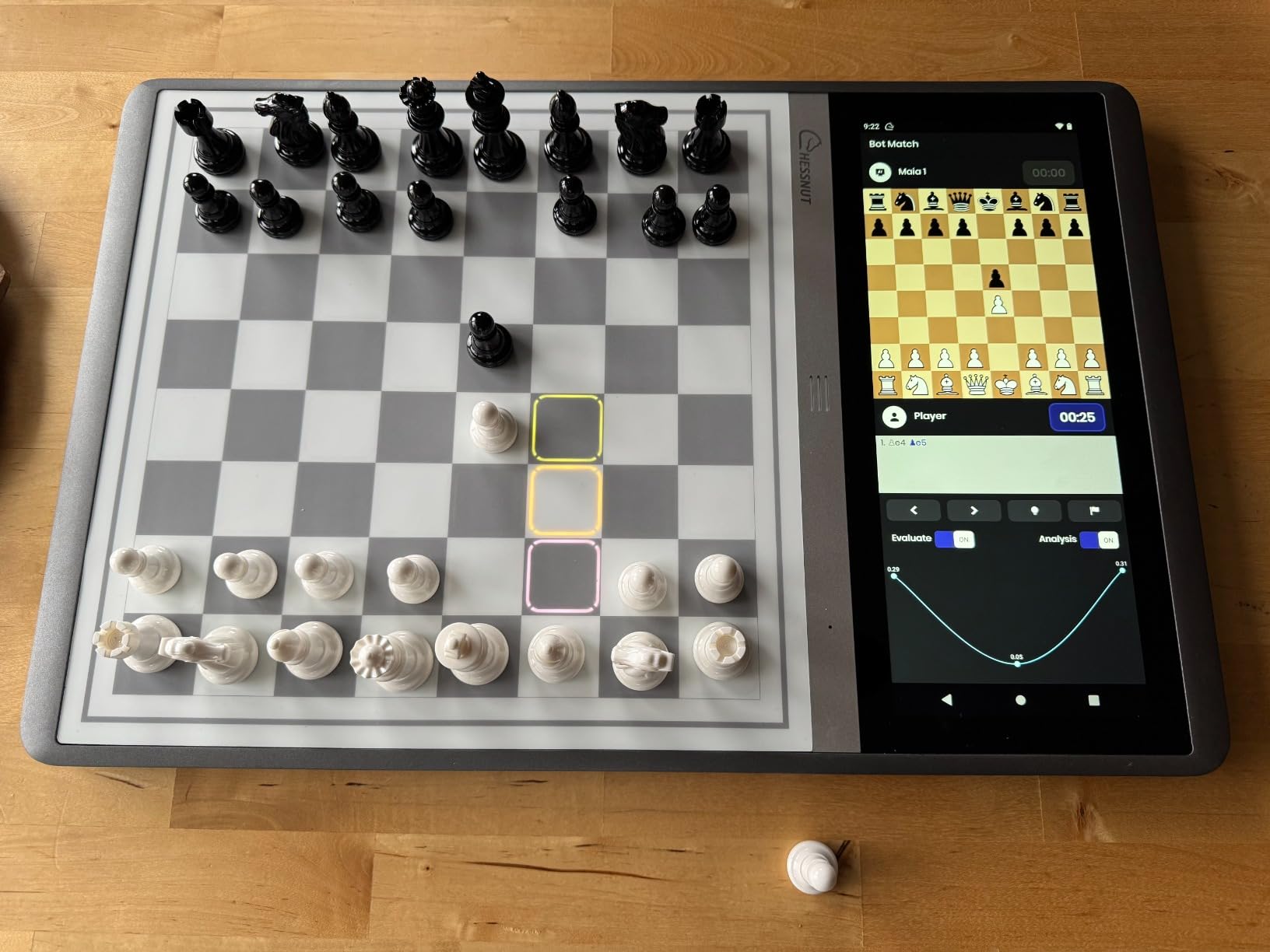 Chessnut Evo AI Chess Computer — Built-in Maia Engine, Customizable Chess Bot, Full Piece Recognition, LED Lights — Play Online on Major Chess Platforms — Smart Electronic Chessboard customer photo 1