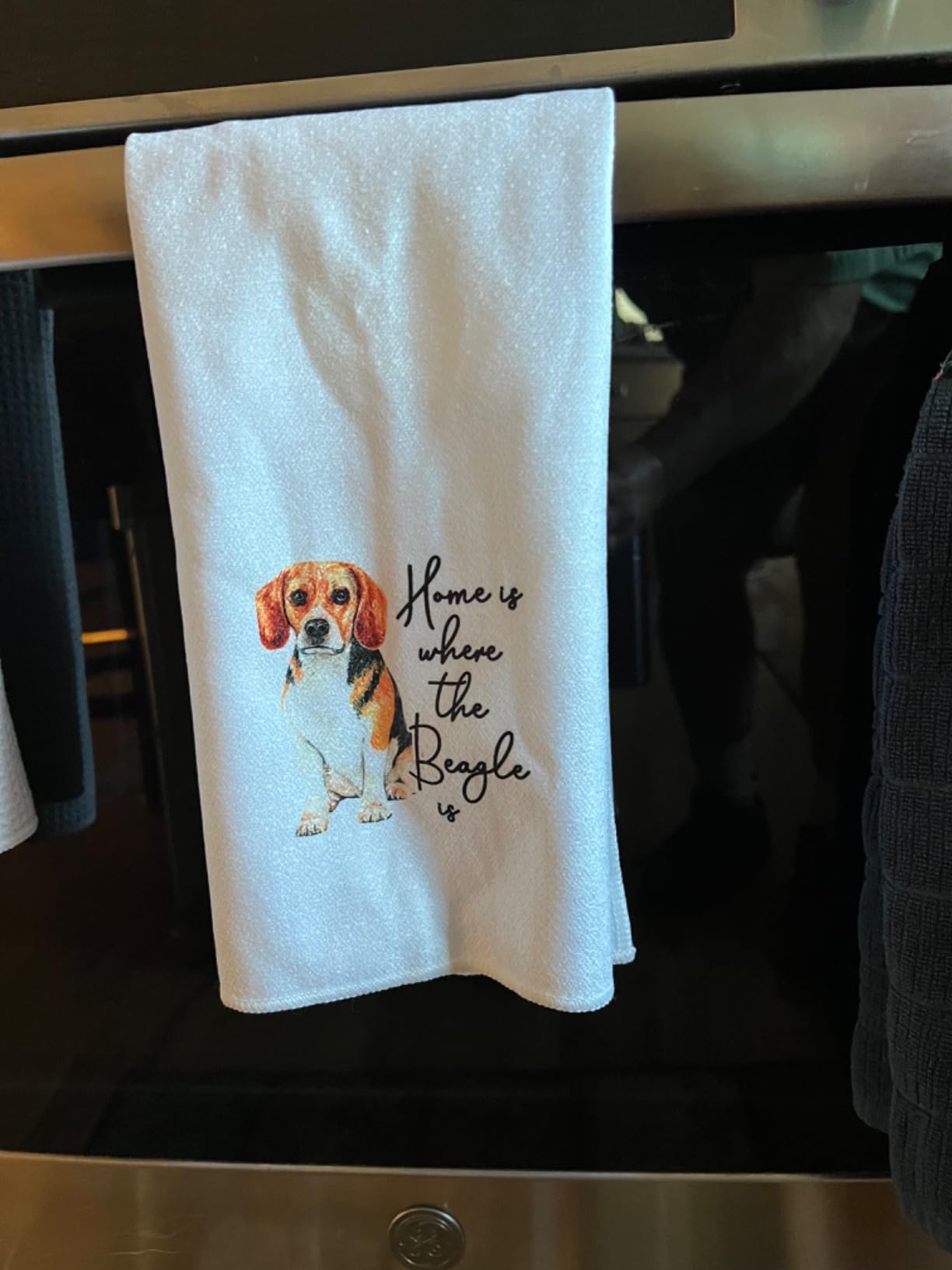 Jvpke Black and White Dog Dish Hand Towels for Kitchen Bathroom 16x24 - Dog Lover Gifts for Women Mom, Dogs Decor for Bathroom Home customer photo 2