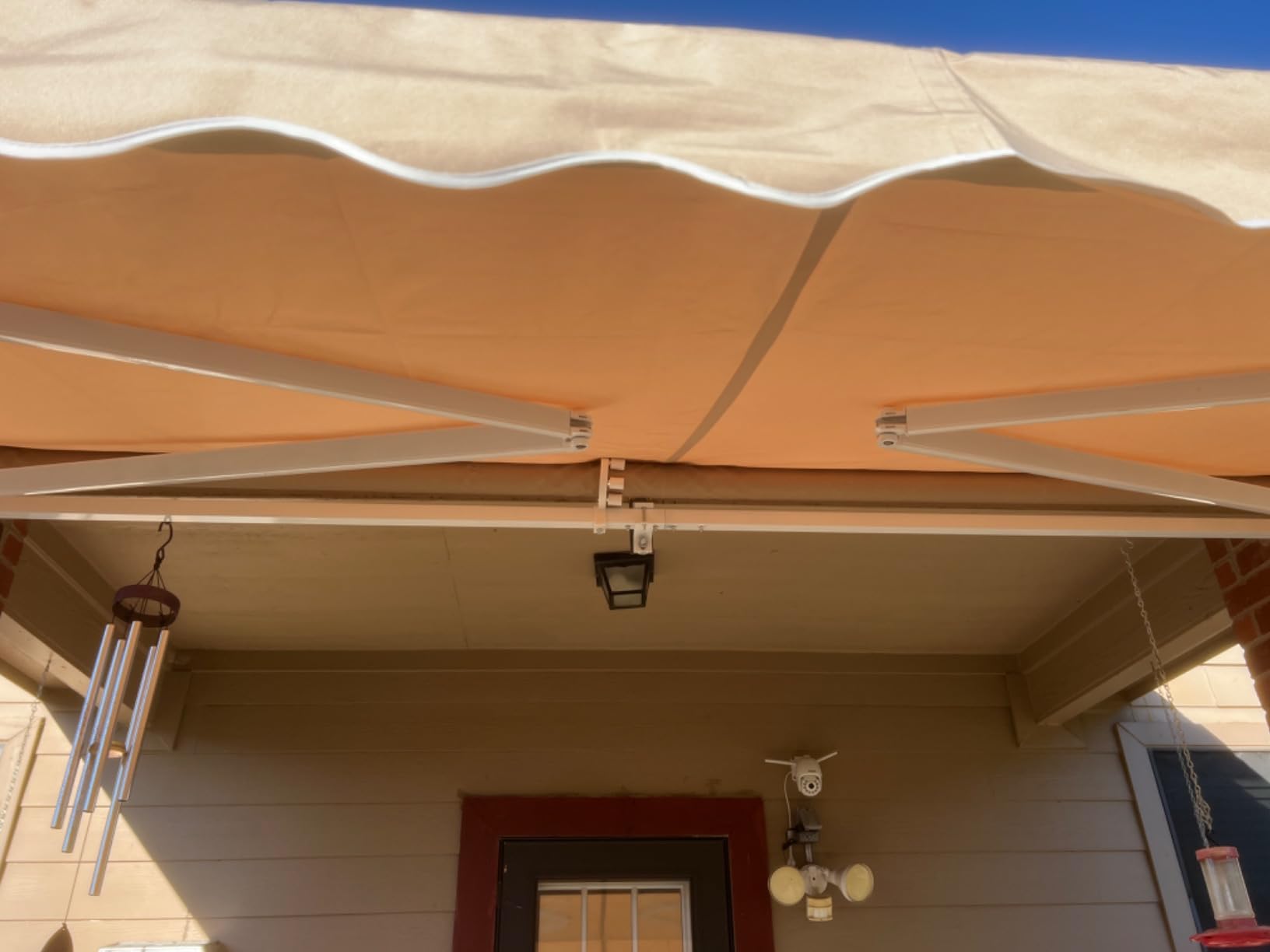 VINGLI 12' x 10' Retractable Awning for Patio Awning Door Awning with Manual Crank Handle, Aluminum Frame Door Canopy UV Resistant (Grey) customer photo 1