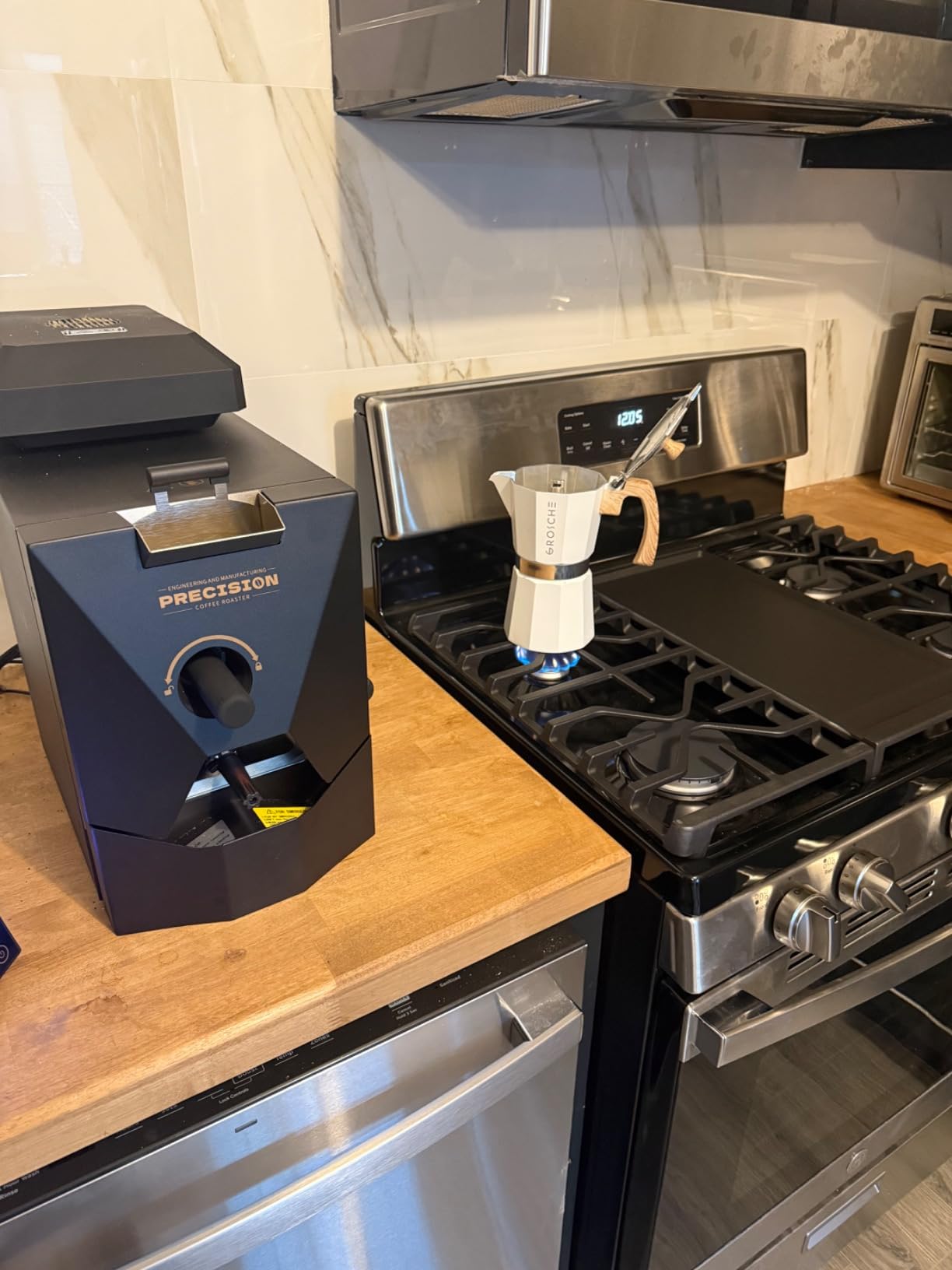 500g Automatic Coffee Roaster Machine for Home Use Wth Smoke Filter(Suitable for Light Roasting), The Smoke Pipes (Suitable for Medium and Dark Roasting) and Chaff Collector customer photo 2