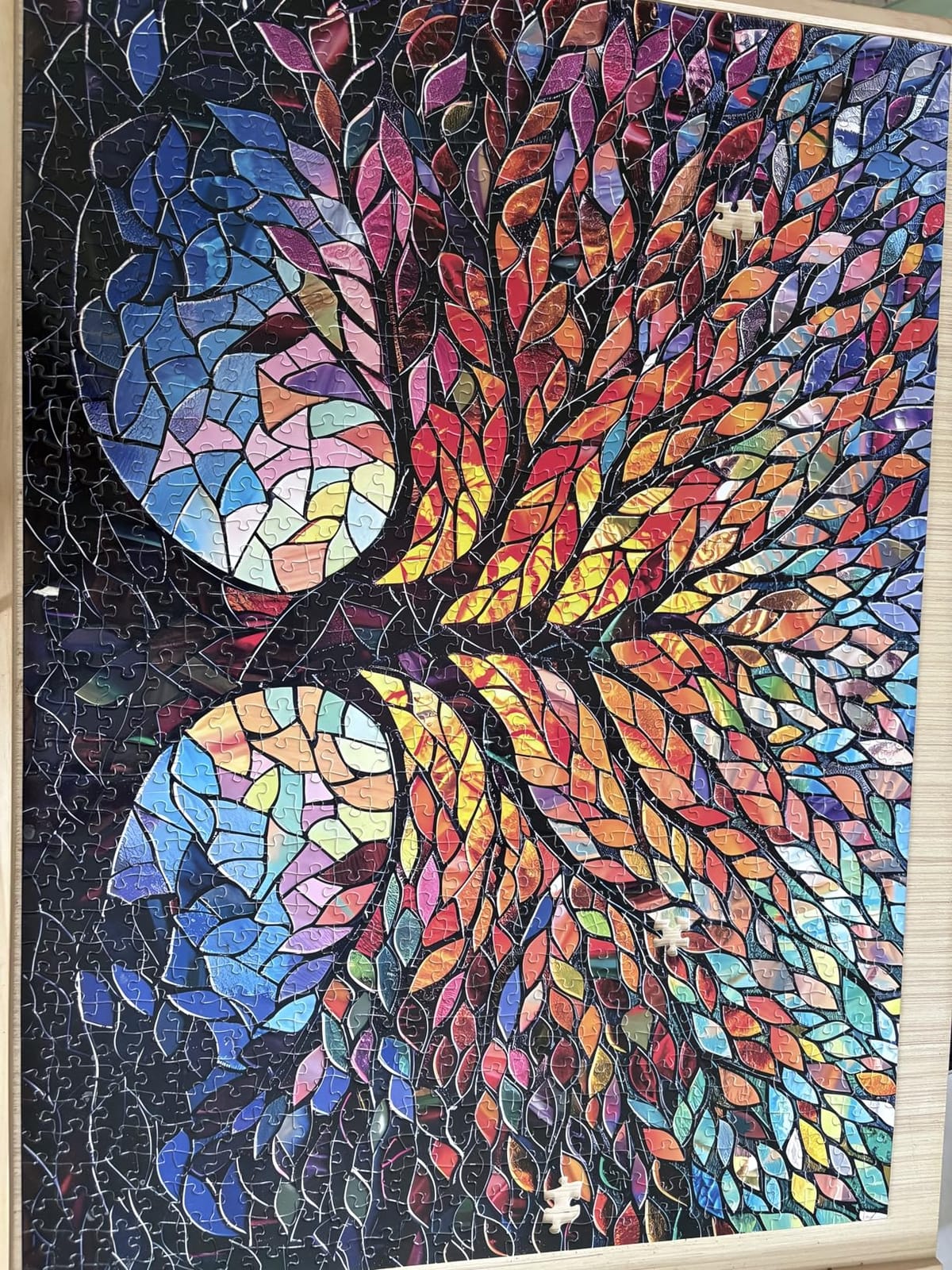 PICKFORU Stained Glass Puzzle Tree of Life Puzzles for Adults 1000 Pieces, Impossible Hard Difficult Challenging Puzzles for Adults, Colorful Mosaic Tree of Life Jigsaw Puzzle 1000 Pieces customer photo 1