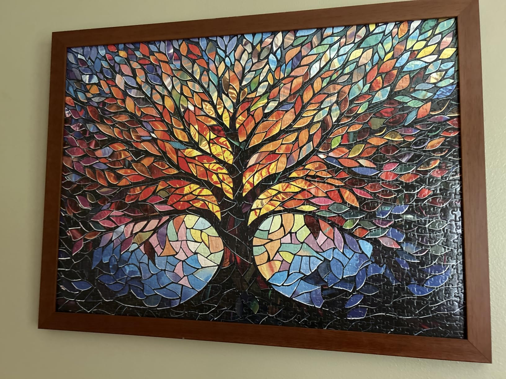 PICKFORU Stained Glass Puzzle Tree of Life Puzzles for Adults 1000 Pieces, Impossible Hard Difficult Challenging Puzzles for Adults, Colorful Mosaic Tree of Life Jigsaw Puzzle 1000 Pieces customer photo 2