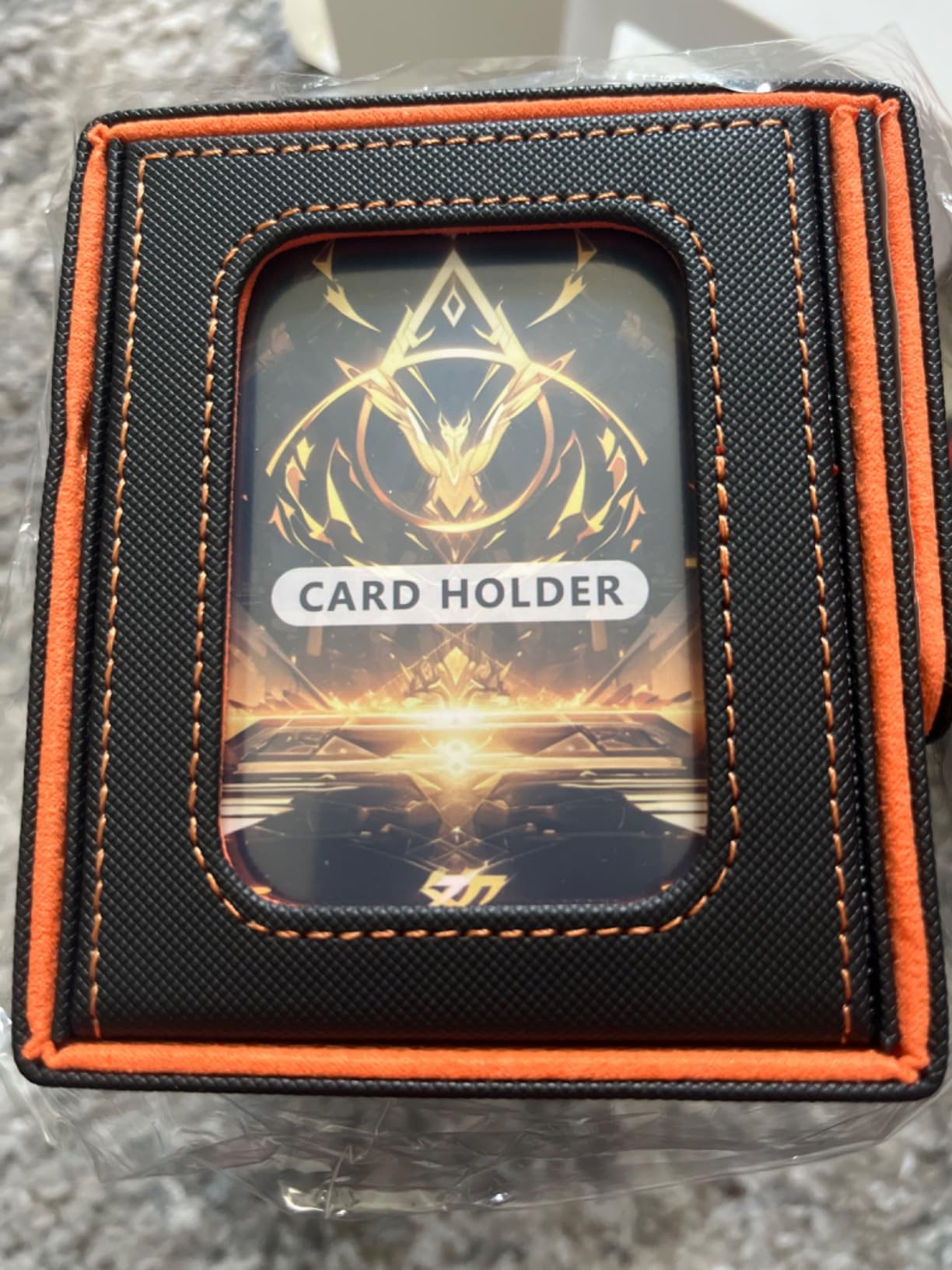 AFIING MTG Commander Deck Box 200 Double Sleeved Cards Storage, 3-in-1 Magnetic Card Case Organizer for Magic: The Gathering TCG CCG, 4 Dividers & 2 Toploaders (Black/Orange) customer photo 1