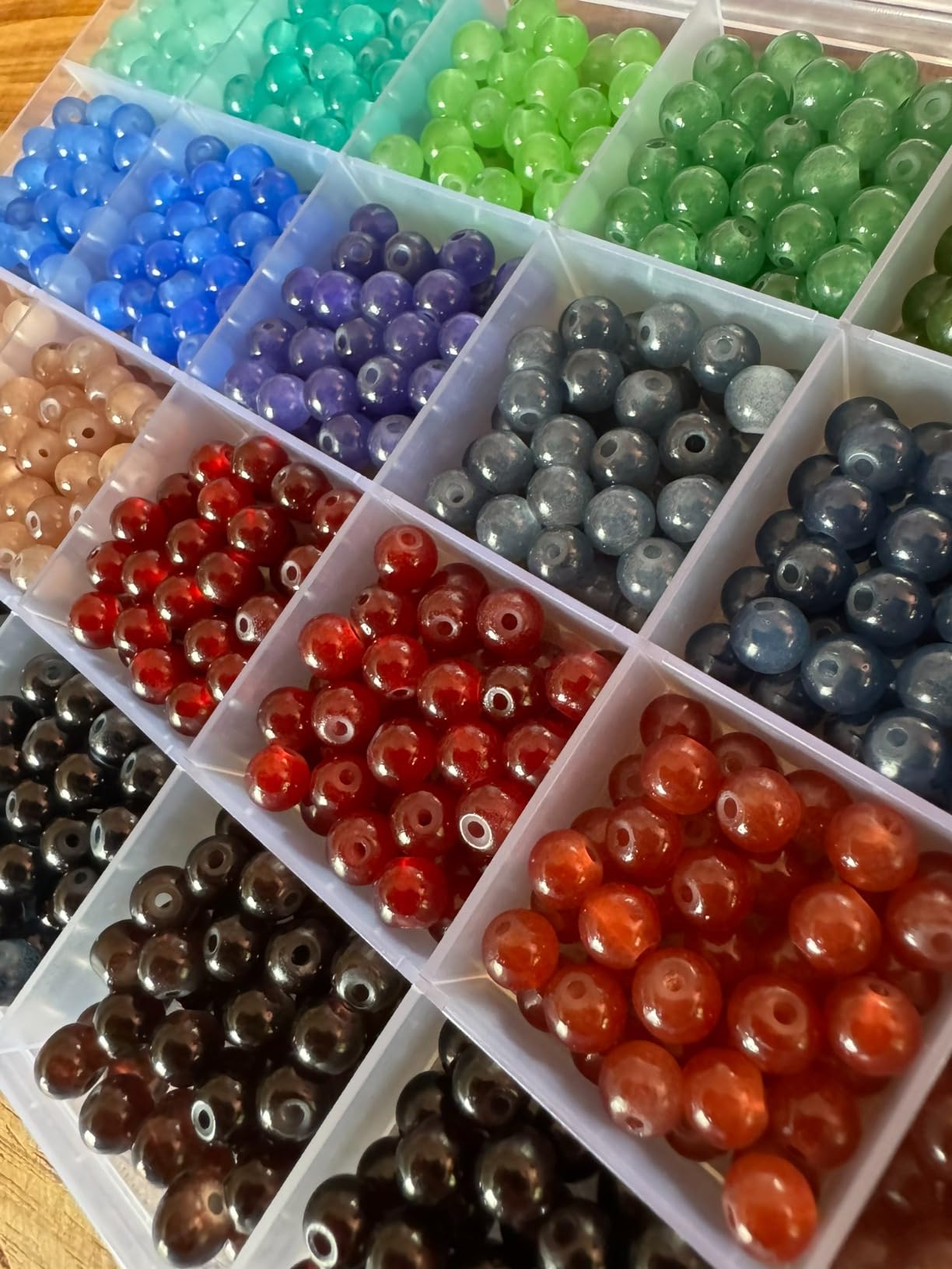 REVKI 72 Colors 6mm Glass Beads for Jewelry Making,3000PCS+ Round Crystal Glass Beads Bracelet Making Kit with Accessories, Bead Starter Kit Crafts Gifts Set Suitable for Teen Adults customer photo 2