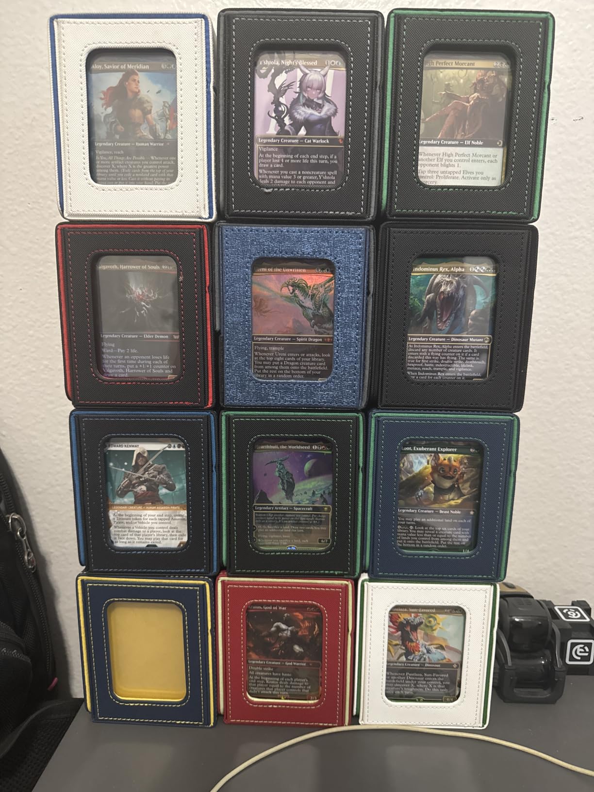 Mage Tech Card Deck Box for MTG Commander - Patented Design, Commander Display, Fits 100 Double-Sleeved Cards, 35pt Card Brick & Dice Tray - Black/Green customer photo 1