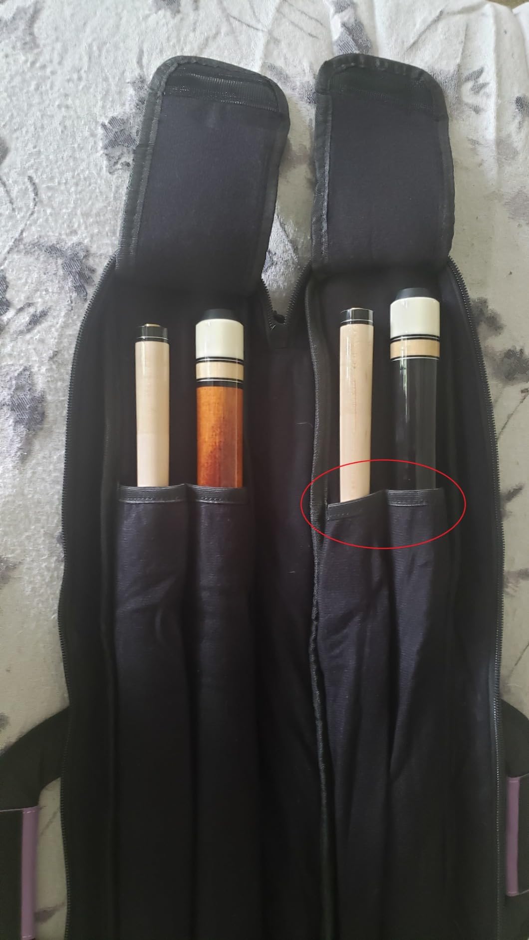 PEKREWS Pool Cue Case, Pool Stick Case 2x2 with 2 Accessories Pockets customer photo 2