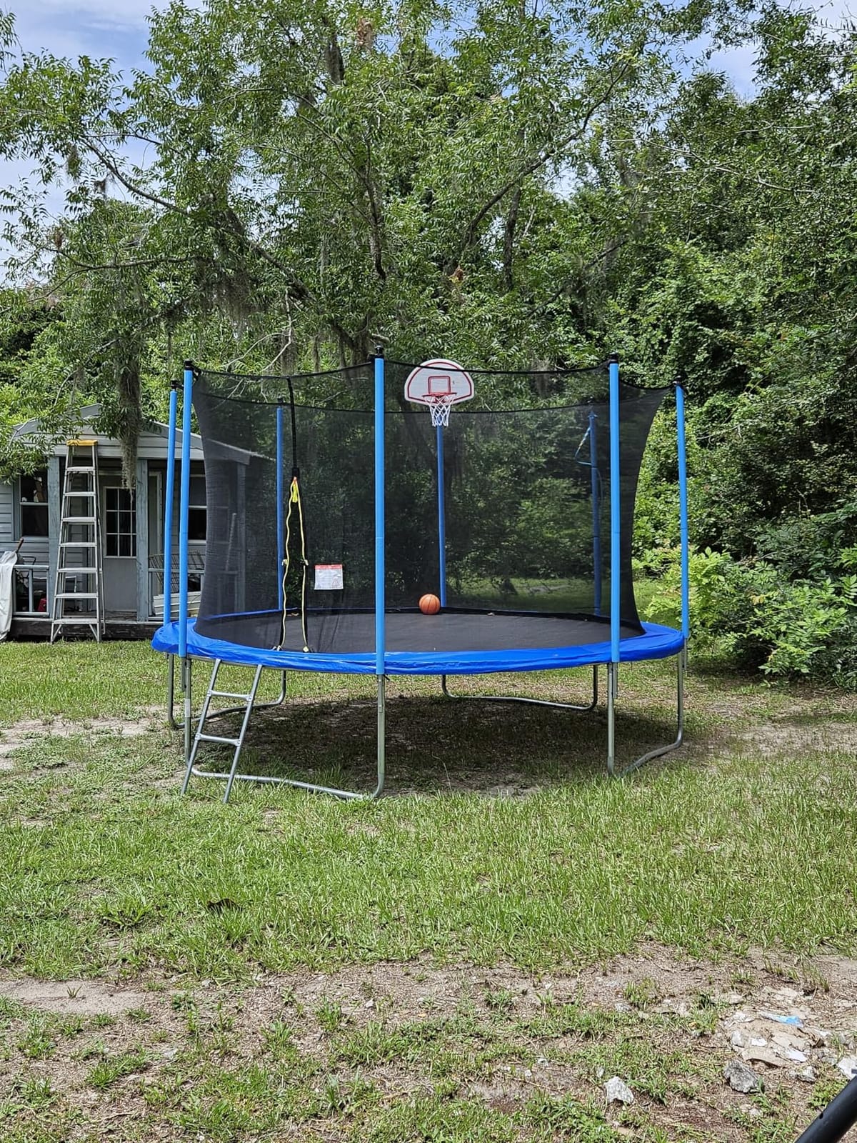 Lyromix 10 12 14 16FT Trampoline Outdoor, Light/Sprinkler/Basketball Hoop customer photo 2