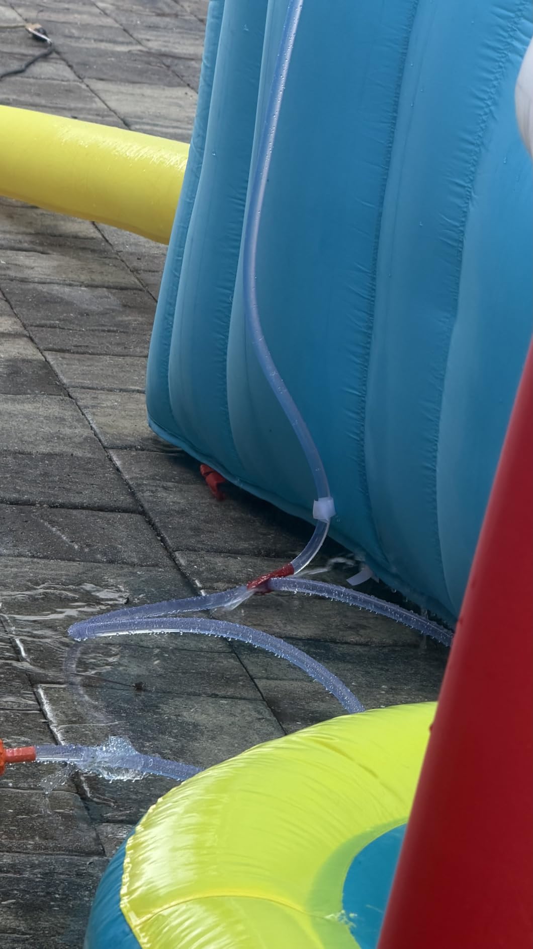 Inflatable Water Slide, Blow Up Water Slide with Climbing Wall, Water Slide for Kids Backyard with Basketball Hoop, Water Cannon and Splash Pool customer photo 1