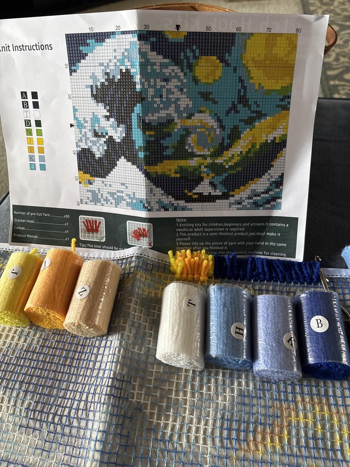EsLuker.ly Latch Hook Rug Kit DIY Crochet Carpet for Beginners customer photo 1