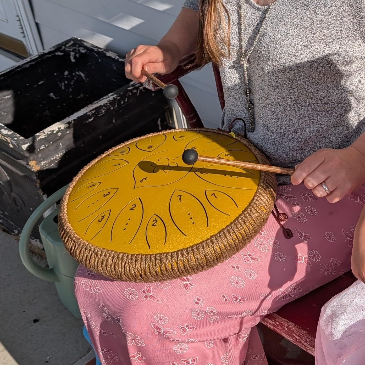 Steel Tongue Drum 13 Inches 15 Notes, Hand Pan Drums for Adults 440hz, C Major Handpan Musical Instrument with Song Book, Mallets and Carry Bag, Navy Blue customer photo 1