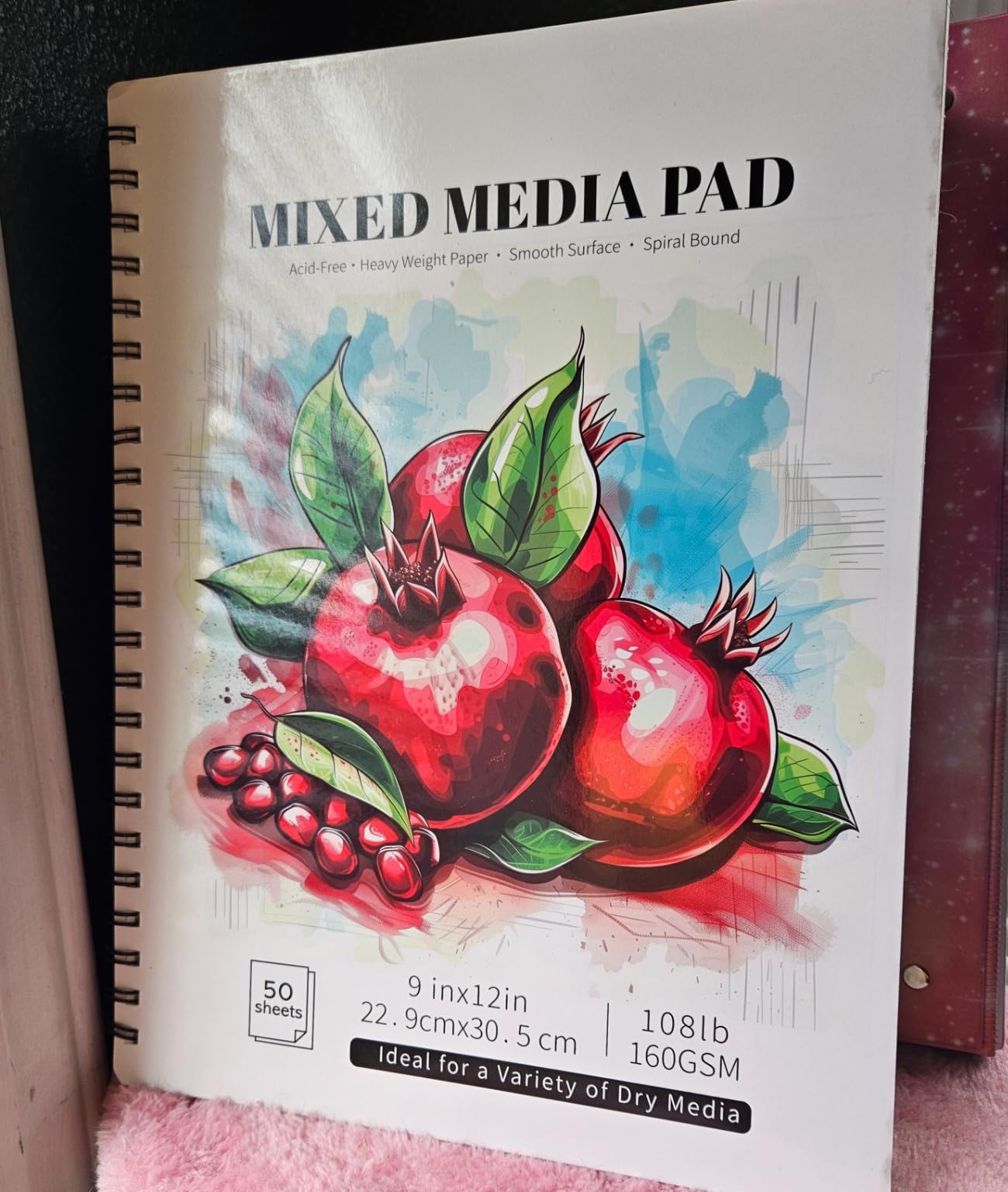 4 Pack Mixed Media Sketchbook, 5.5x8.5 inches Drawing Paper Sketch Book, 98lb/160gsm Heavyweight Spiral Bound Sketch Pads, Suitable for Wet and Dry Media, Drawing, Painting, Sketching(200 Sheets) customer photo 2