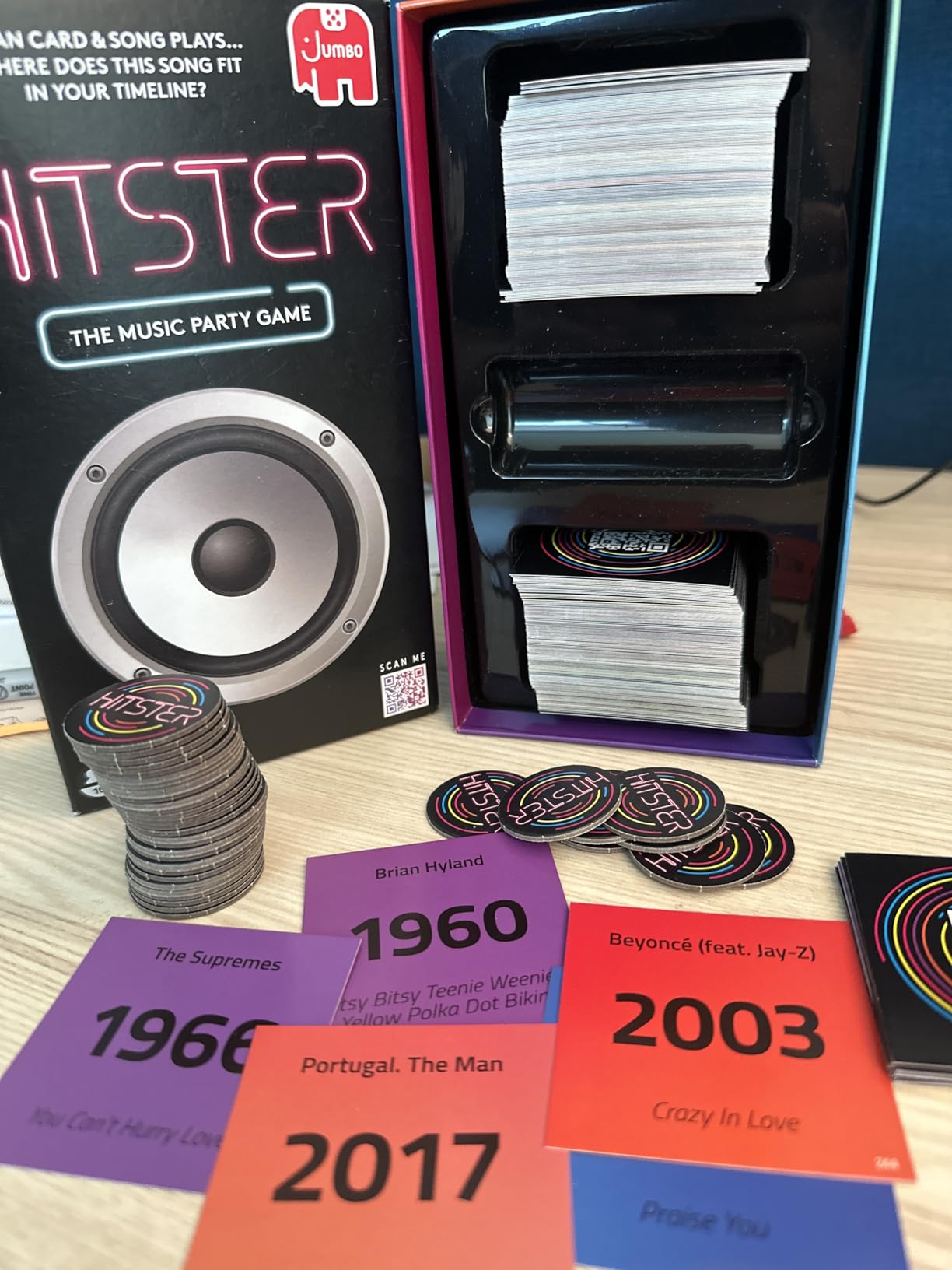 Jumbo Hitster - The Music Fun Party Quiz Card Game, 2-10 Players - 300 Plus Iconic Music Hits - Great for Adult and Family Game Night customer photo 2