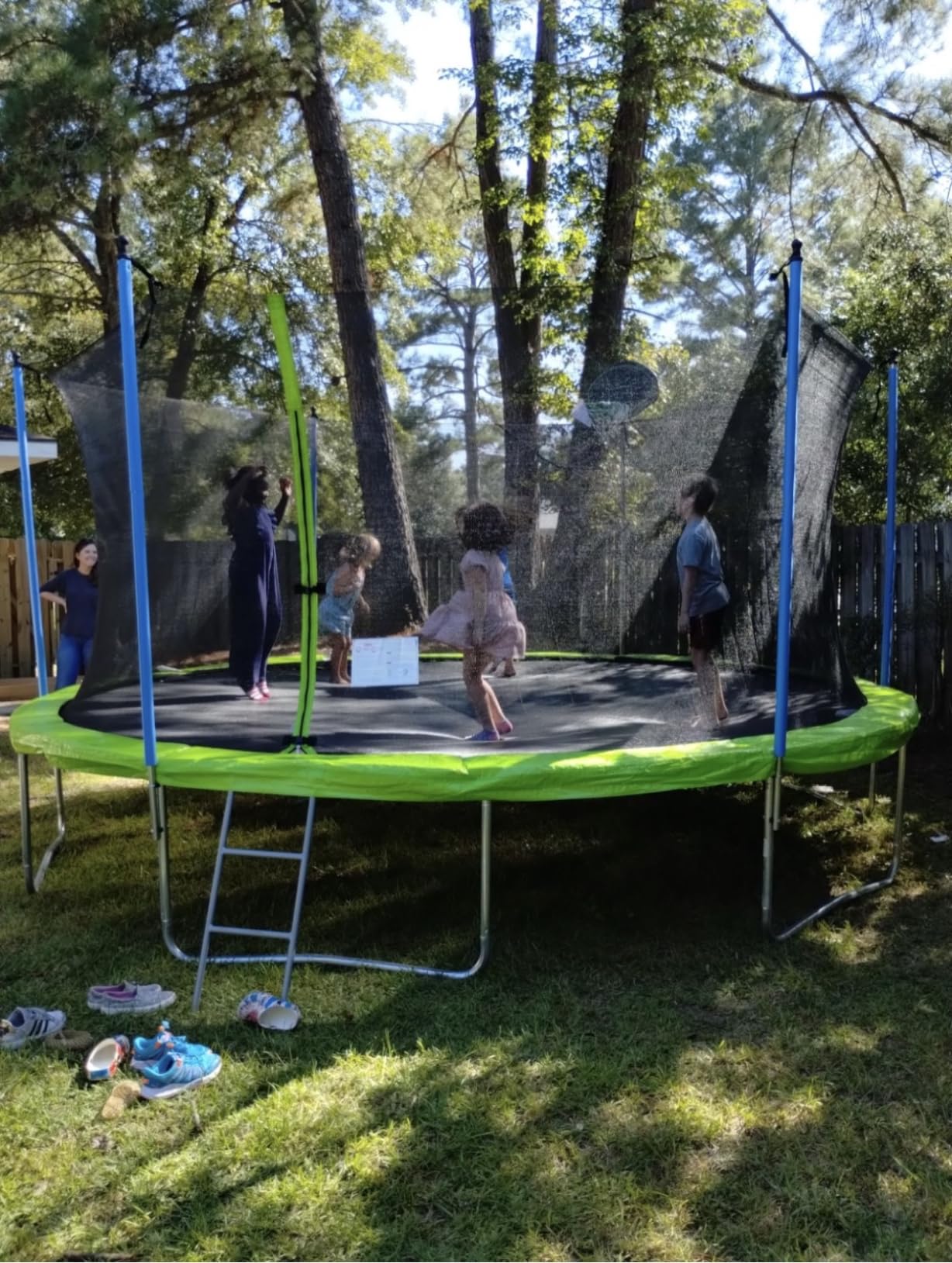 Lyromix Upgraded 16FT 15FT 14FT 12FT 10FT 8FT Trampoline Outdoor with Basketball Hoop and Net, Capacity for 4-6 Kids and Adults customer photo 2