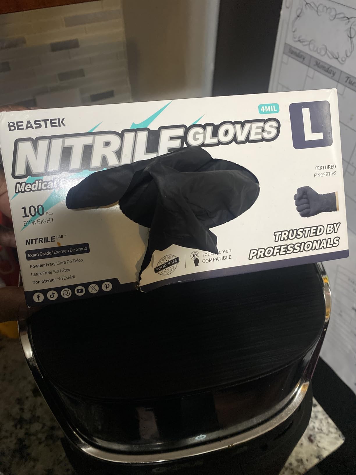 BEASTEK Black Nitrile Disposable Gloves, 4.0 Soft+™ Powder-Free 100 &1000CT customer photo 2