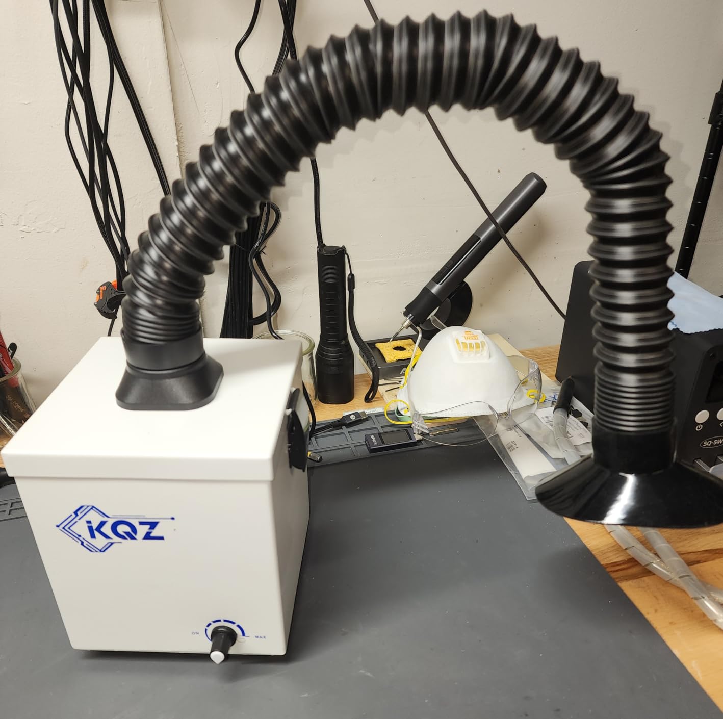 KQZ Laser Fume Extractor with Exhaust for Under 60W Laser Engraver Cutter customer photo 1