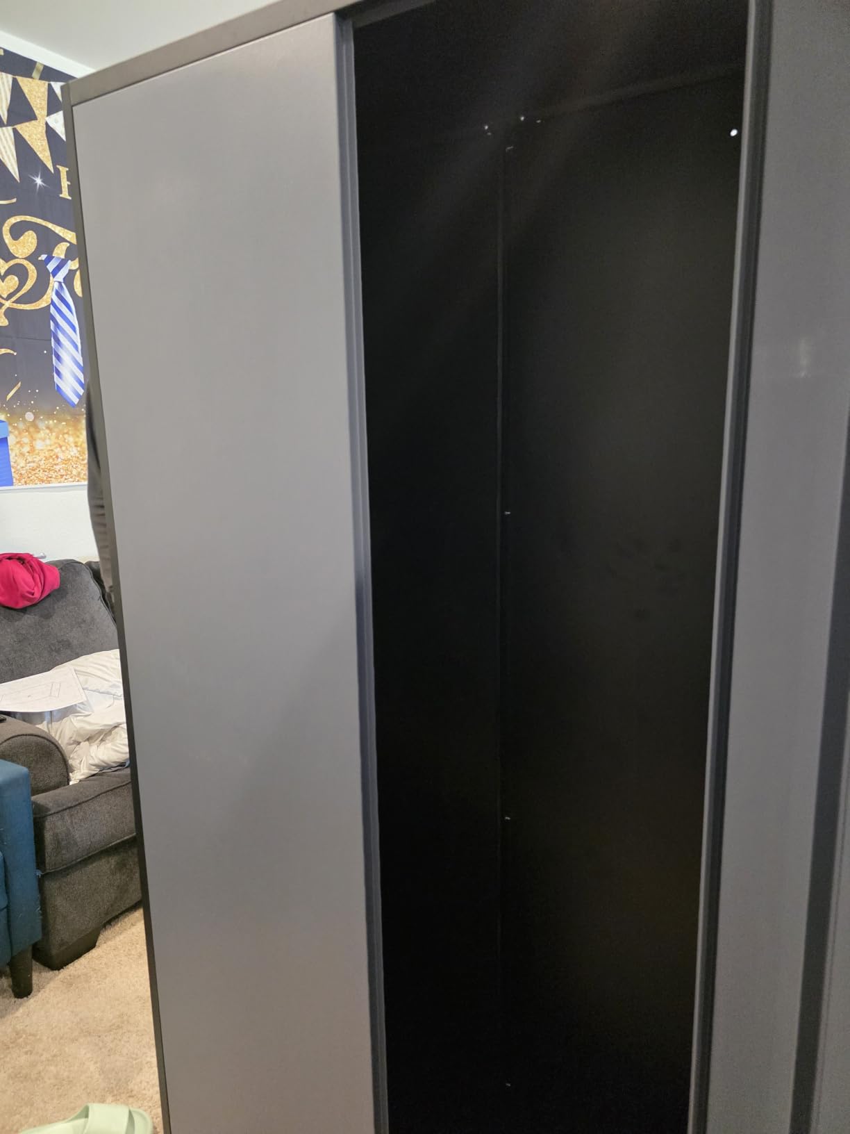 Letaya Black Storage Cabinet with Adjustable Shelves-Metal Home Kitchen Pantry Cabinets with Doors,Organization Locker for Cupboard/Bedroom/Dining/Living/Bathroom/Office/Garage Room customer photo 2