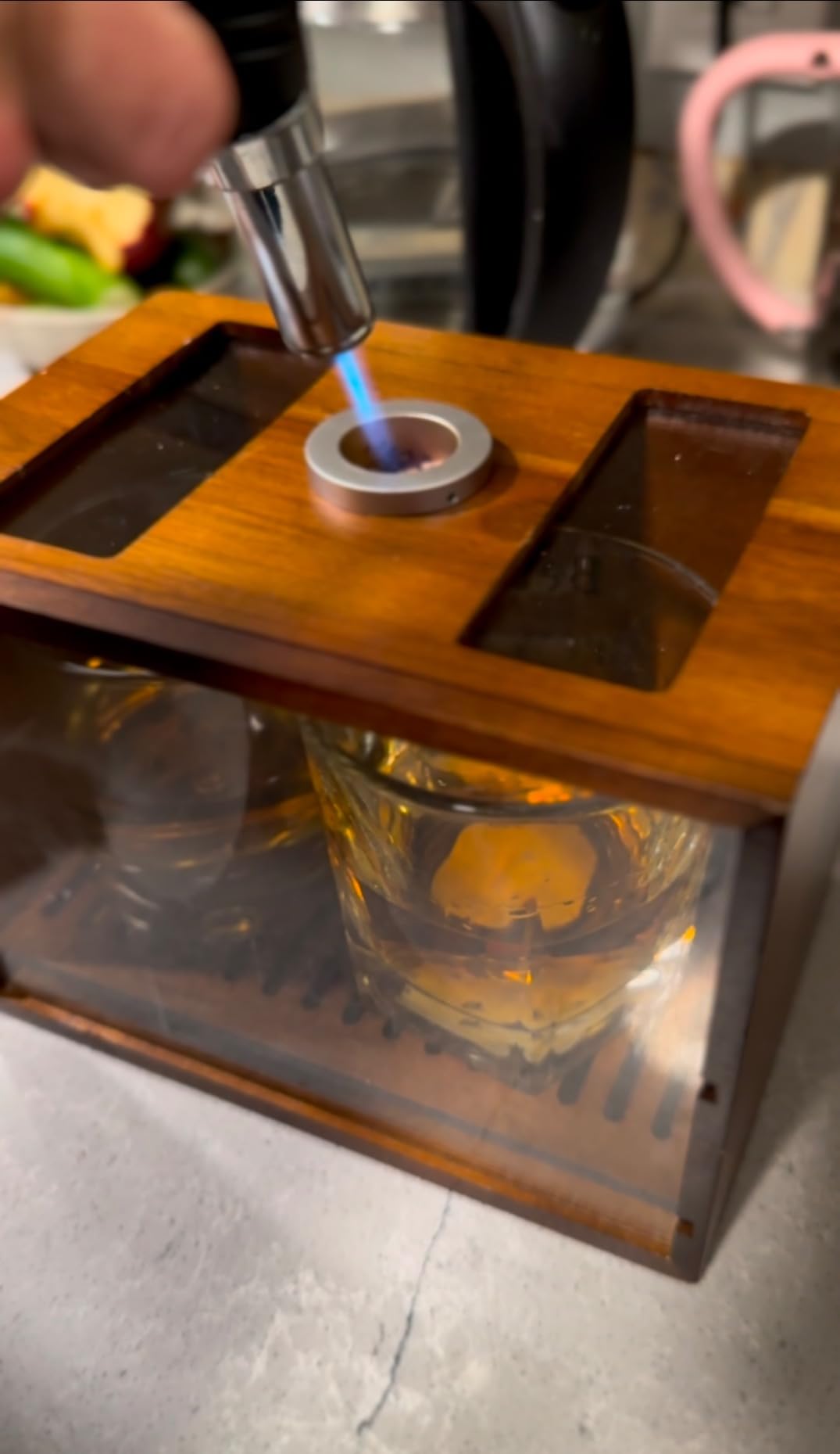 Bon Apperoo™ 2-Glass Culinary Smoker Box with Torch - Portable Cold Food and Cocktail Infuser - Indoor Whiskey and Bourbon Smoking Kit - Ideal for Drinks and Charcuterie - Butane Not Included customer photo 2
