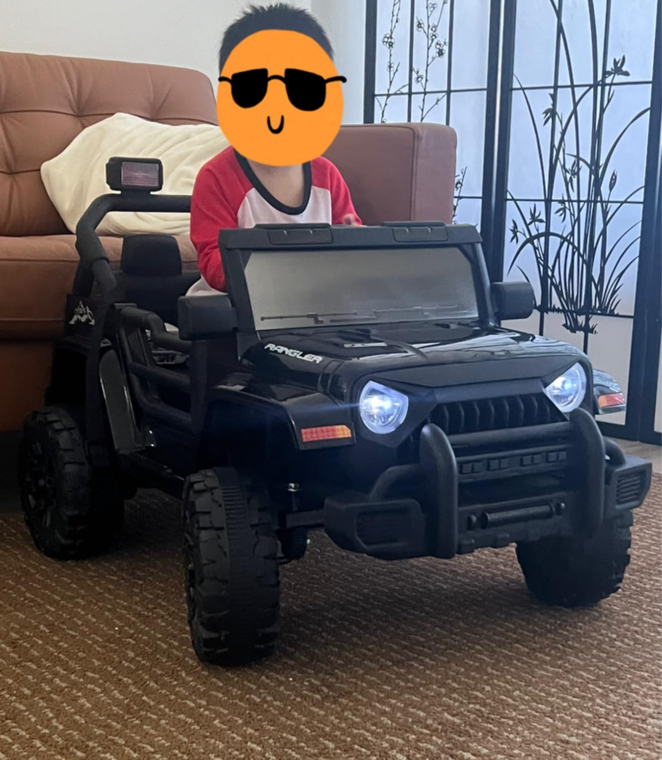 Ride on Truck Car, 12V Kids' Electric Vehicles W/Parents Control, Ride on Toys for Toddlers with Music, Bluetooth, Four-Wheels Suspension, USB, Headlights, Black customer photo 2