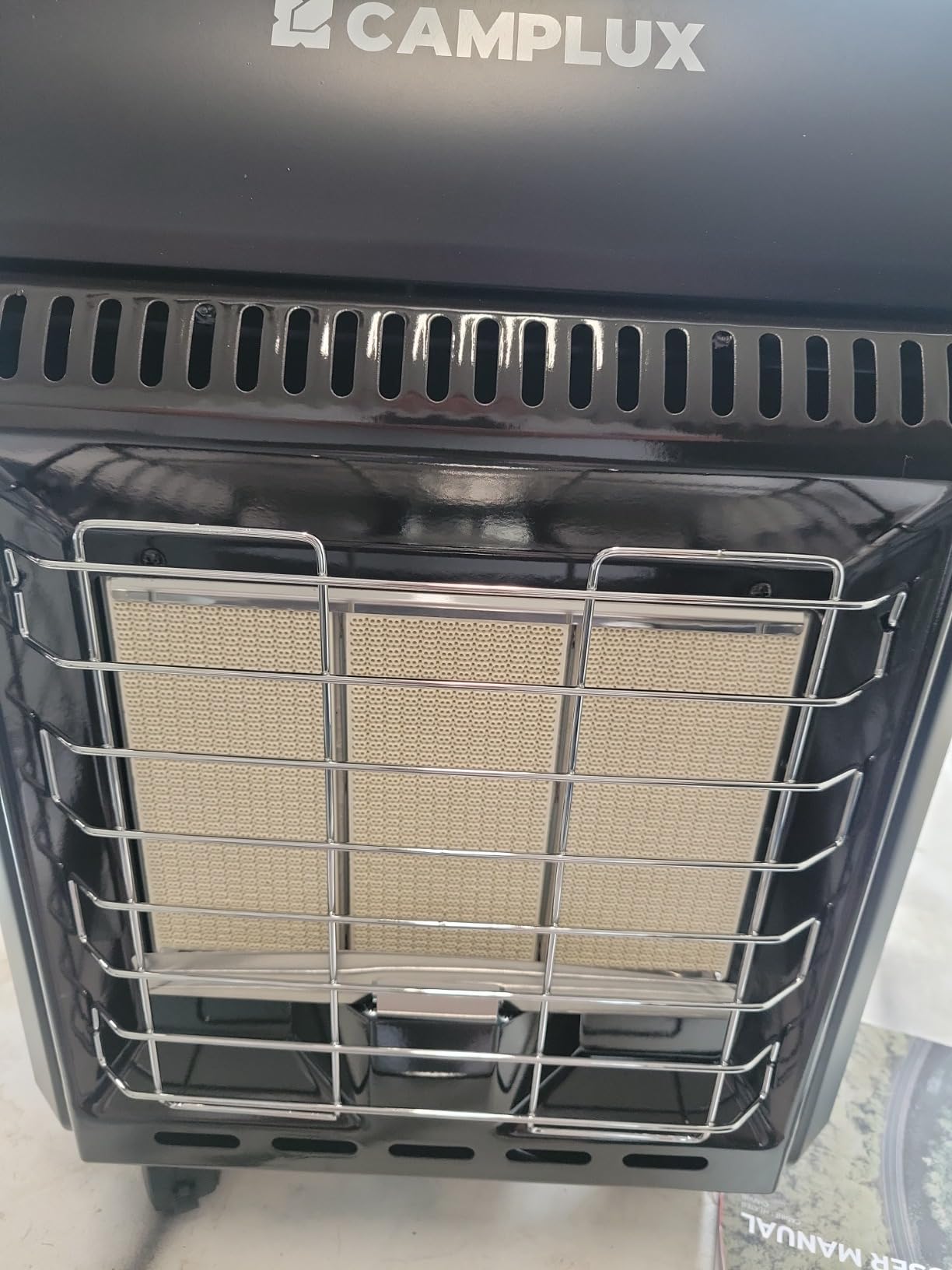 CAMPLUX 18,000 BTU Propane Heater with ODS & Tip-over Protection, 3-Setting LP Gas Cabinet Heater with Regulator & Hose, Adjustable Radiant Heat, CSA Certified, Black customer photo 1