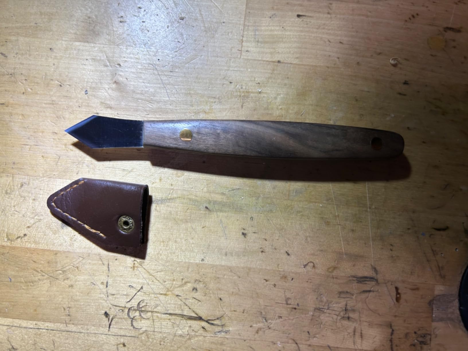 RUITOOL Woodworking Marking Knife, Double-Bevel Blade with Leather Sheath customer photo 1