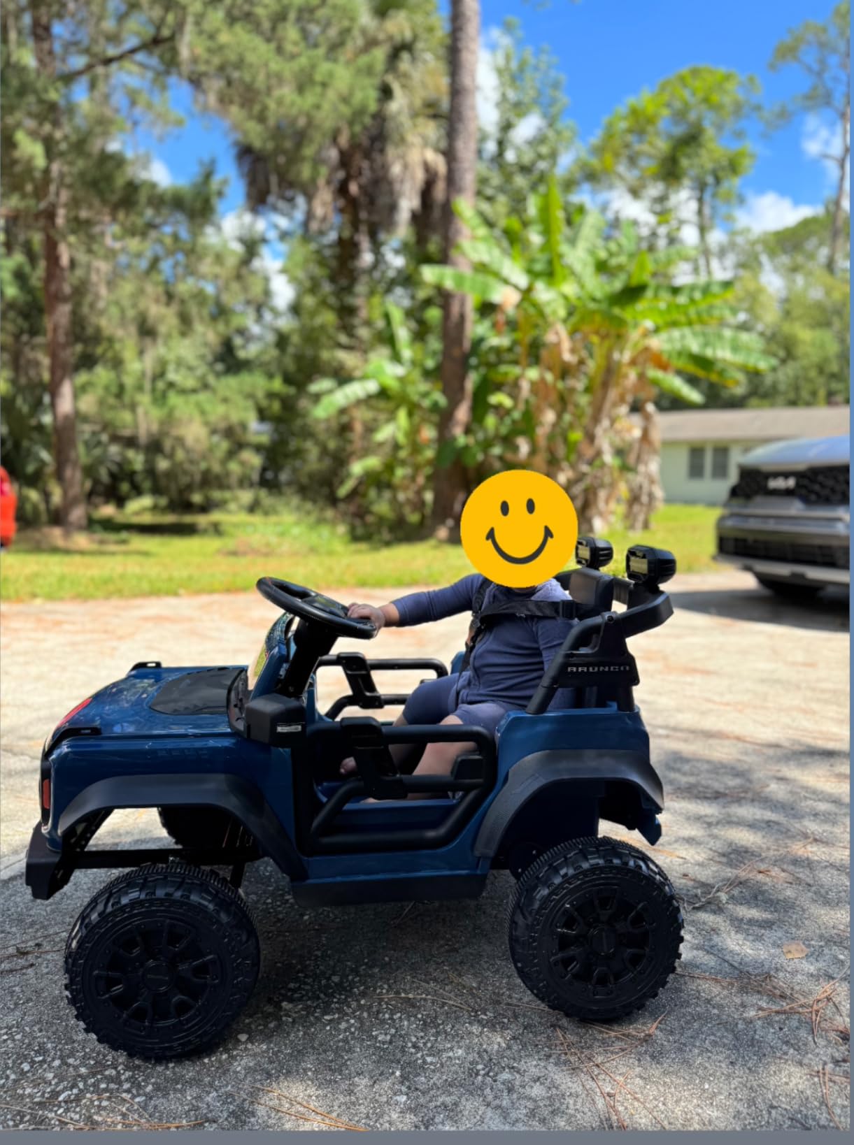 ENYOPRO 12V Licensed Ford Bronco Raptor Ride on Car for Kids, Battery Powered Electric Car for Toddlers w/Remote Control, Spring Suspension, Seat Belt, Bluetooth, Horn, LED Lights, Radio (Black) customer photo 1