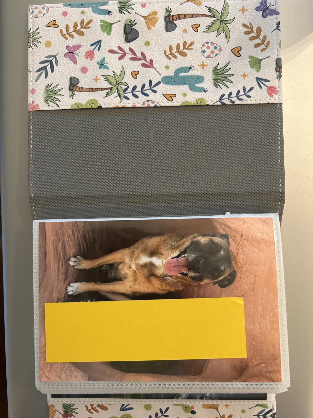 Photo Album 4x6, Small Picture Book Pet Dog Puppy Paw Print | 56 Pockets Mini Cute, Postcard Vacation Travel Wedding Graduation, PU Leather Family Grandma Child Mom Gift, Personalized customer photo 1