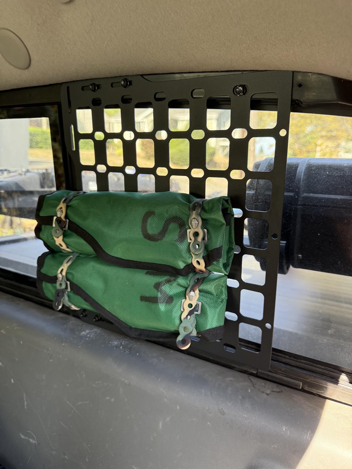 Metal Rigid Molle Panels for Vehicles - Alloy Truck Mount Rack Tactical Seat Back Organizer - Adjustable, Versatile Panel - Stronger Than Plastic - 4 Loop Fasteners - Eco-Friendly customer photo 2