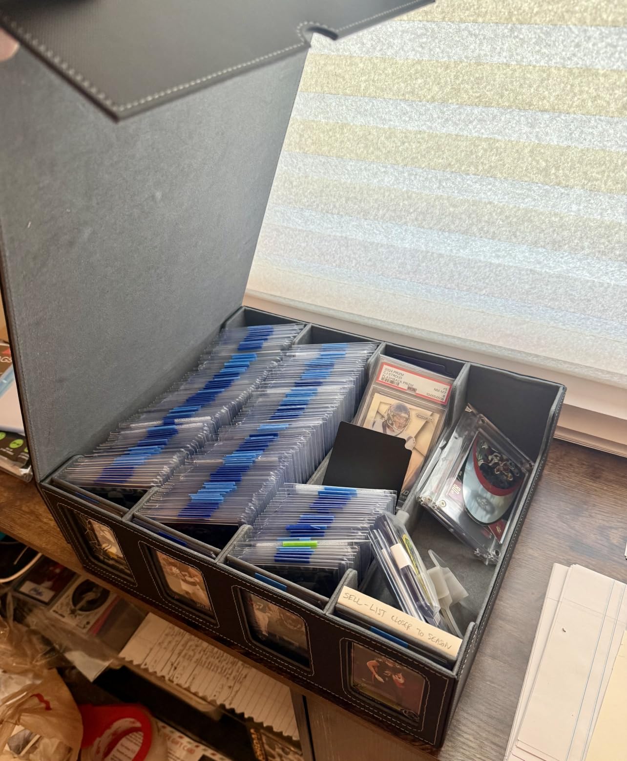 UAONO 4-Row Trading Card Storage Box with Commander Display, Black Grey customer photo 2